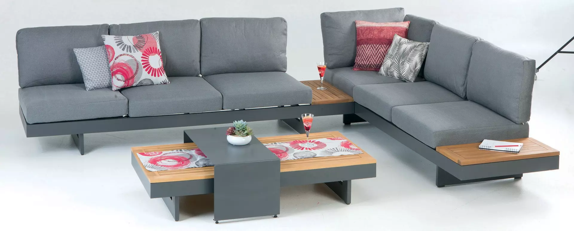 Gartenmöbelset ACCRA Outdoor Textil 245 x 78 x 315 cm