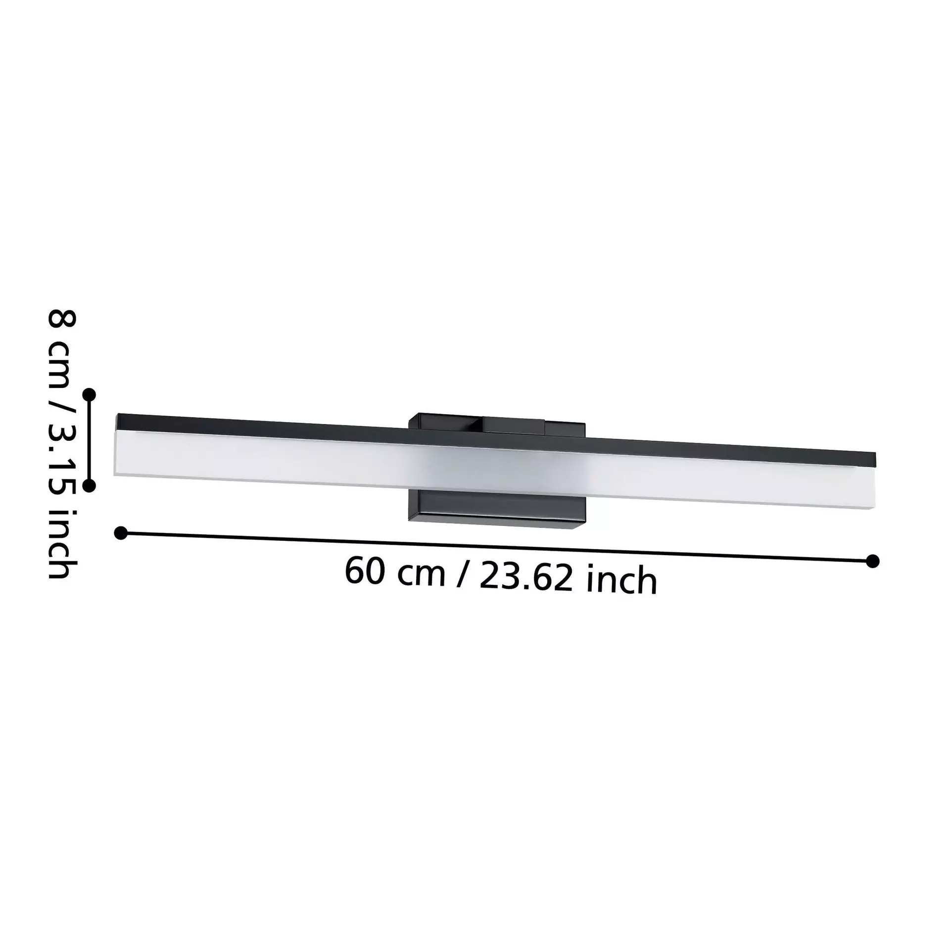 Bad-Wandleuchte PALMITAL Eglo Metall 59 x 8 x 6 cm
