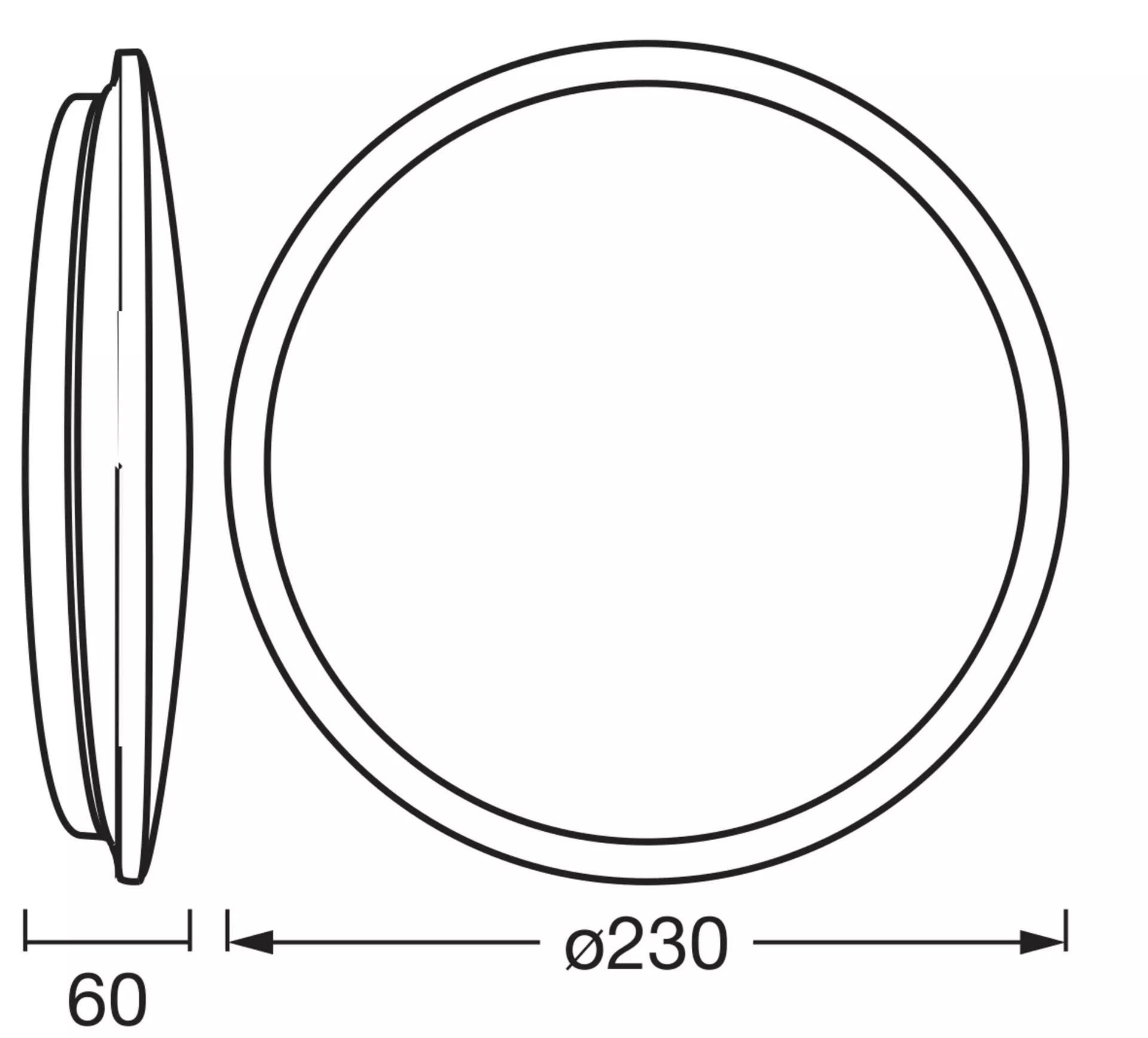 Deckenleuchte ESS SENSOR OSRAM Metall 23 x 6 x 23 cm
