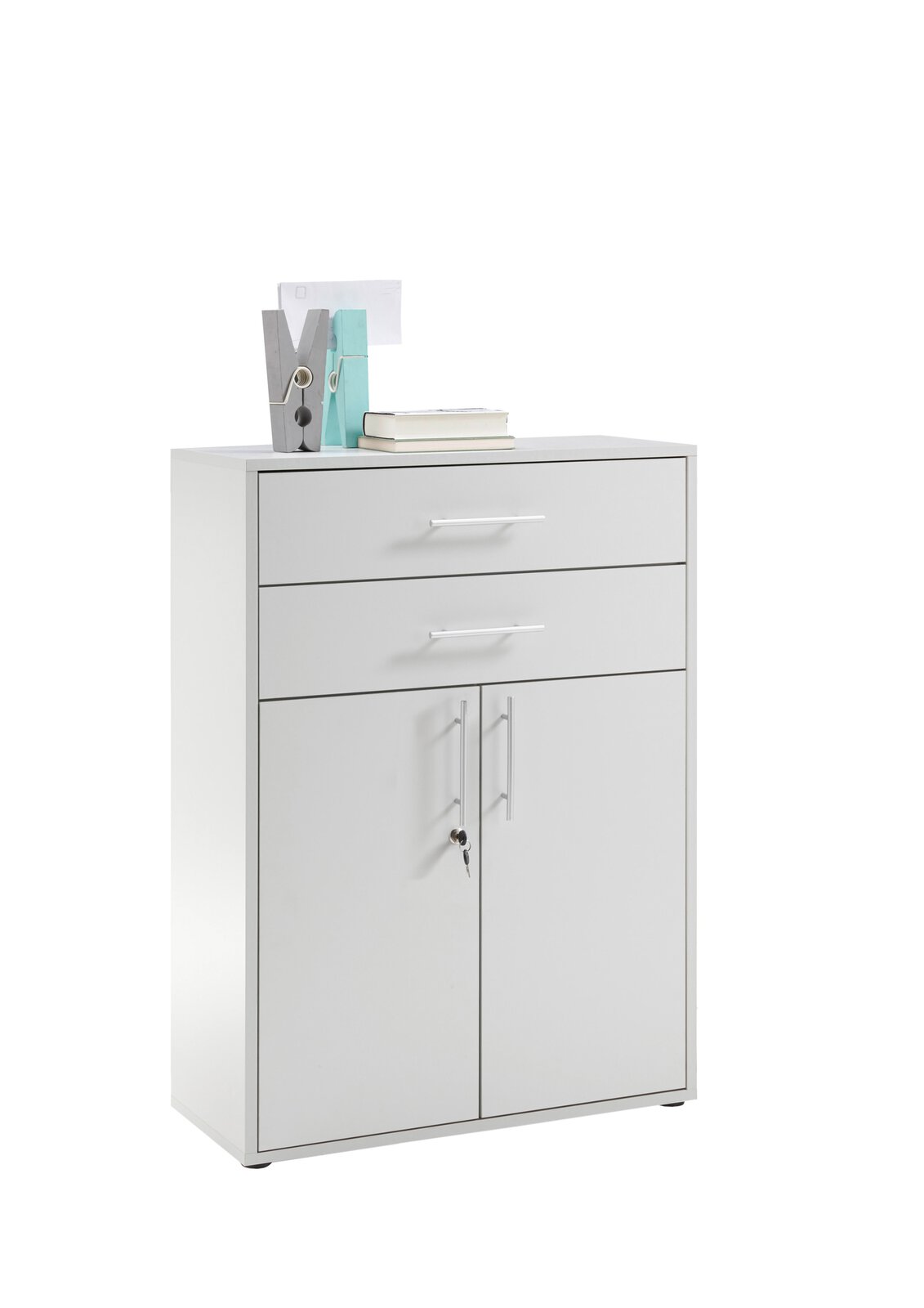 Aktenschrank CELECT Holzwerkstoff Lichtgrau ca. 35 cm x 111 cm x 80 cm