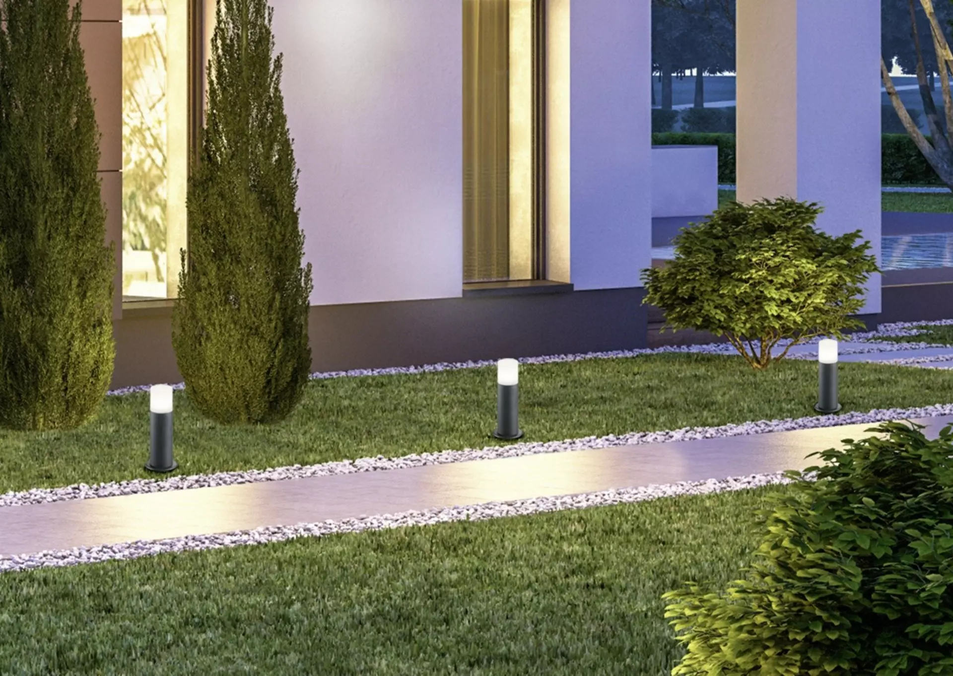 Wege-Außenleuchte Hoosic Trio Leuchten Metall 