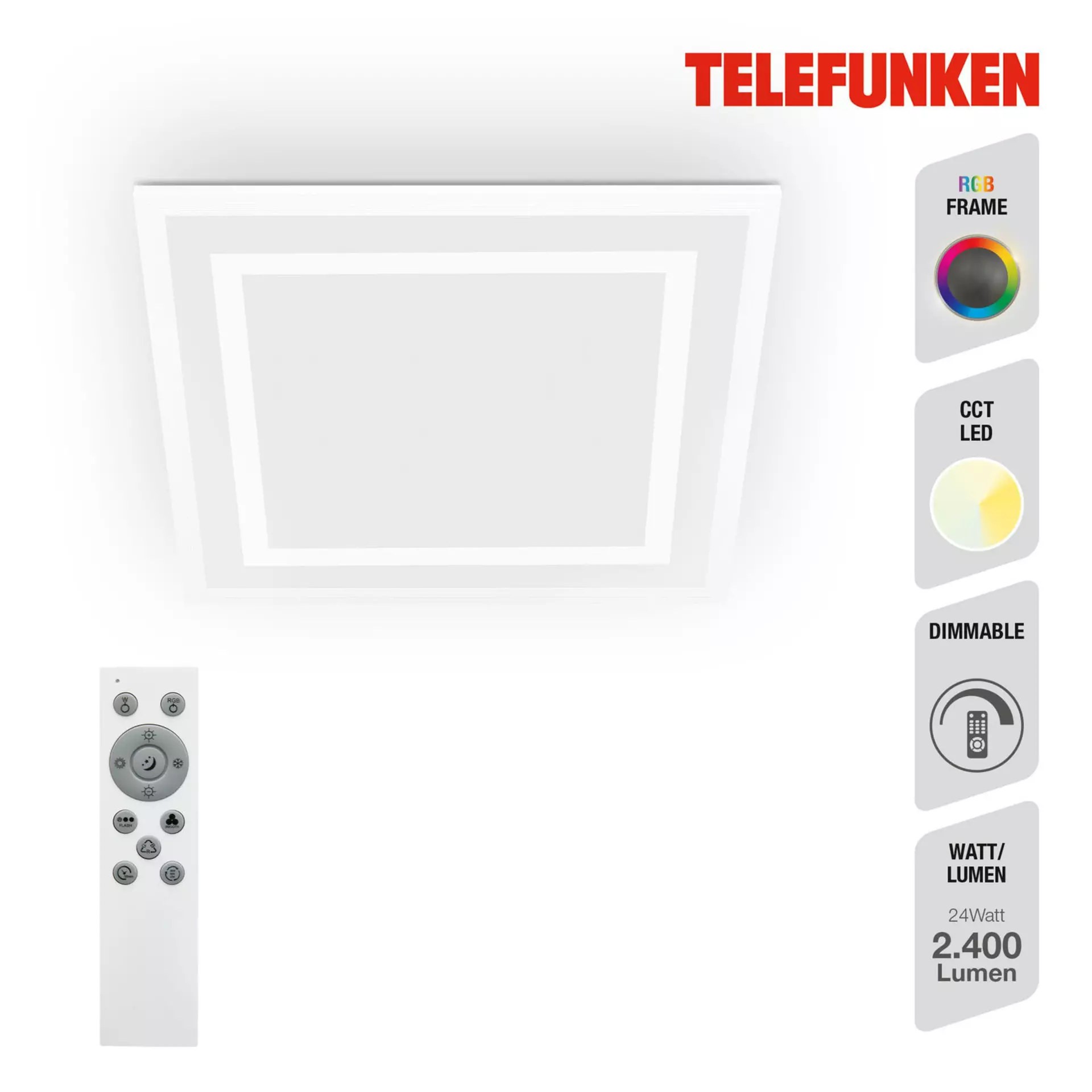 Deckenleuchte TELEFUNKEN FRAMELIGHT Telefunken Metall 45 x 6 x 45 cm