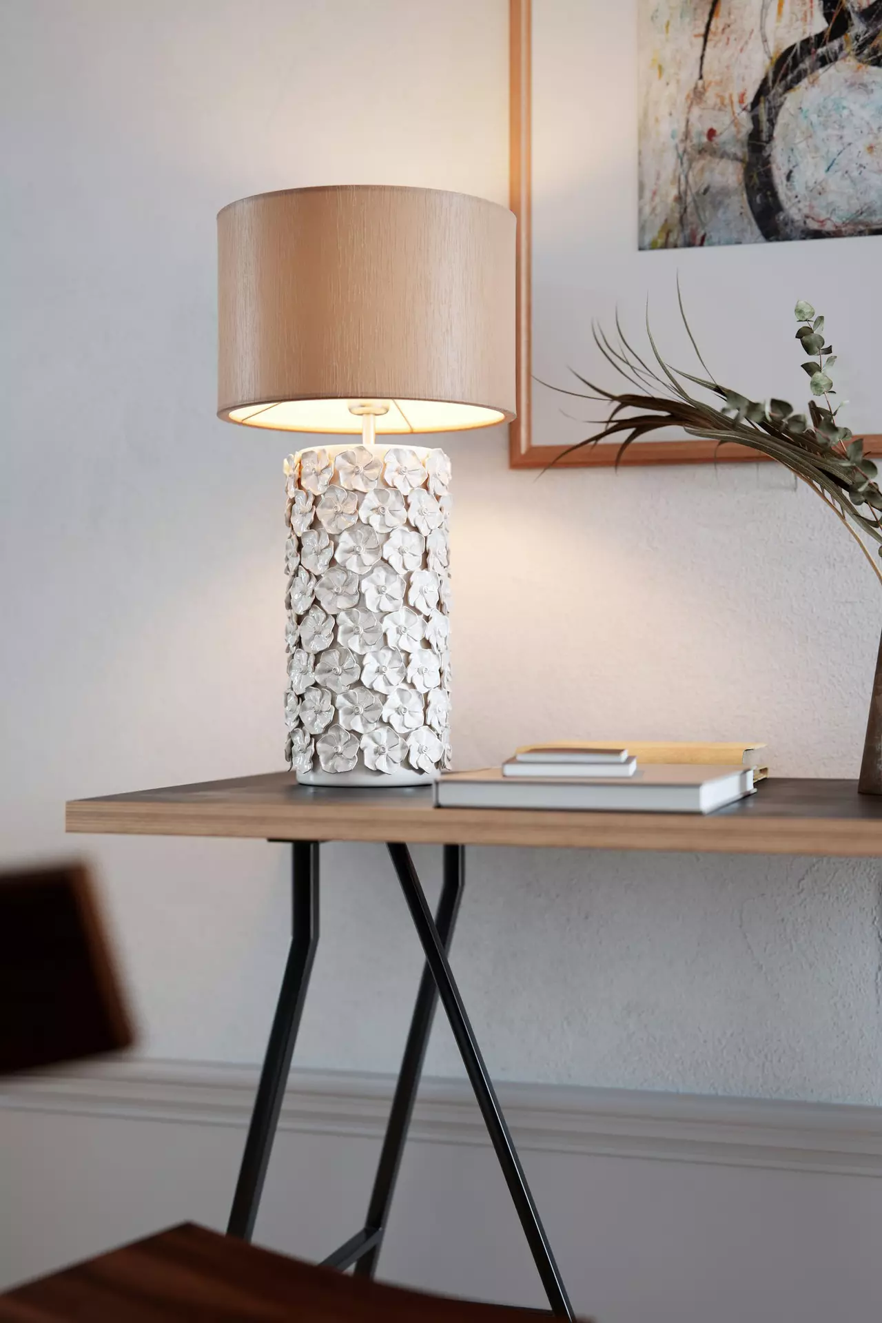 Tischleuchte FIORE BY RYDENS Textil 30 x 55 x 30 cm