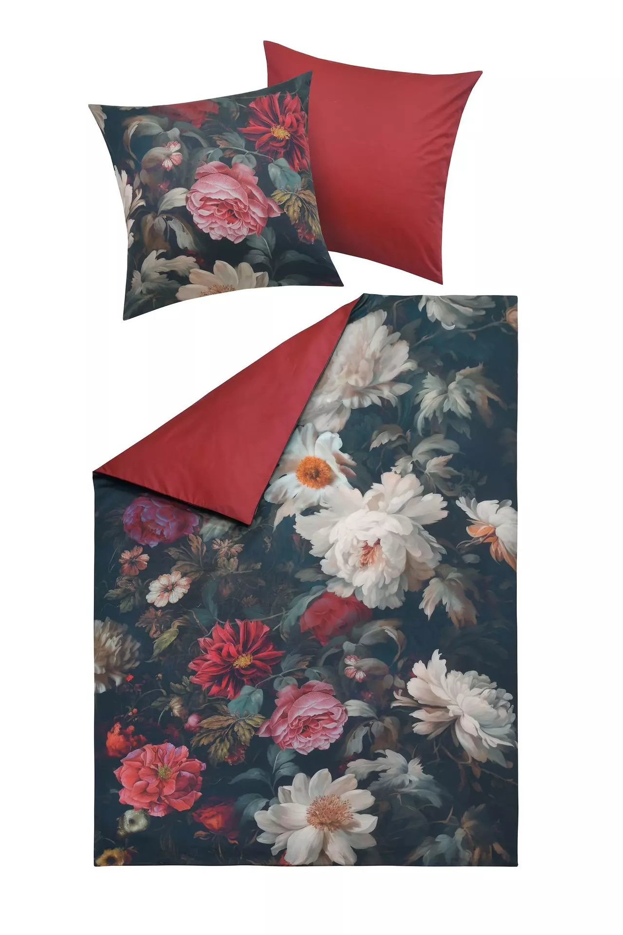 Satin-Bettwäsche Gail Blumenmuster Casa Nova Textil 135 x 200 cm