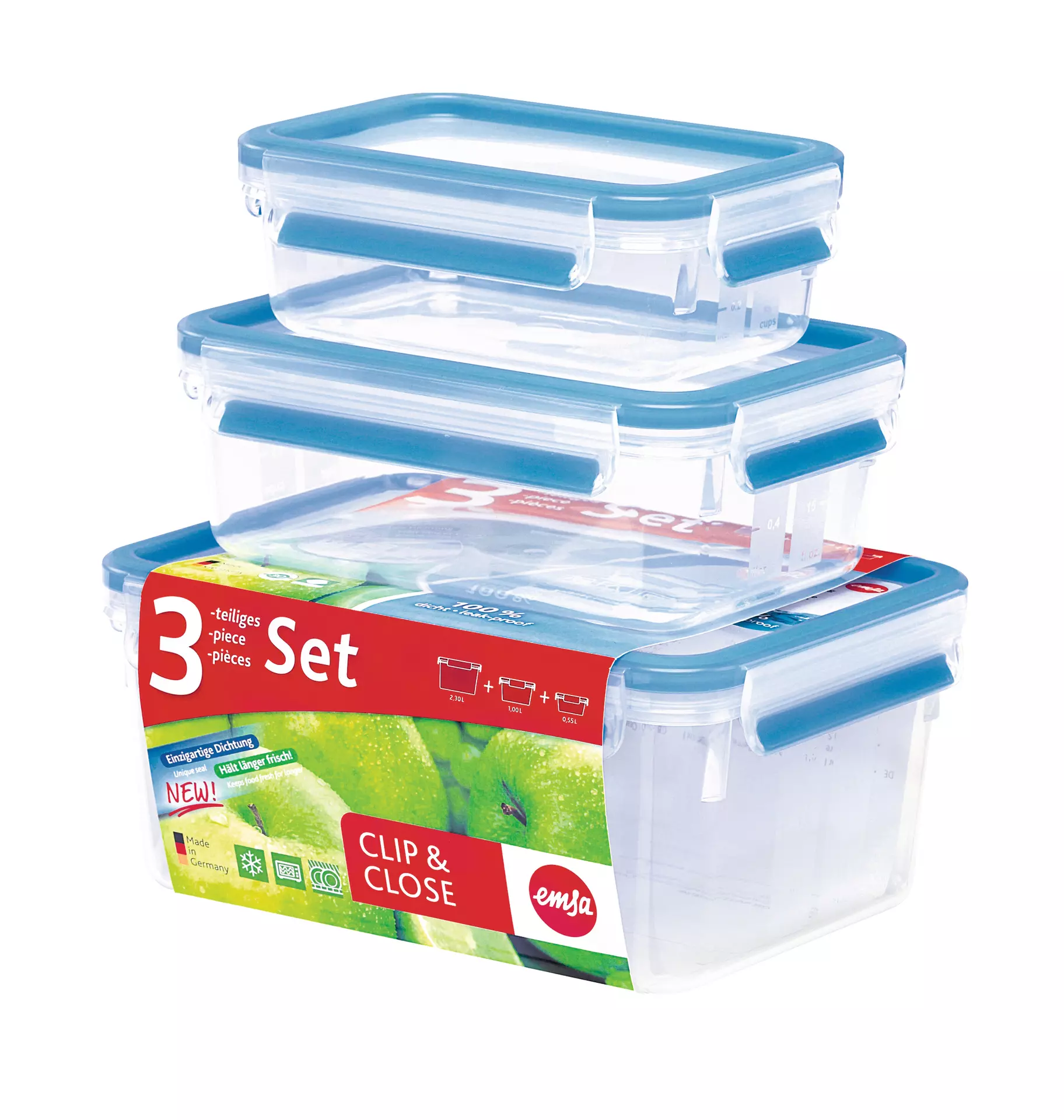 Frischhaltedose CLIP & CLOSE Emsa Kunststoff 16 x 9 x 22 cm