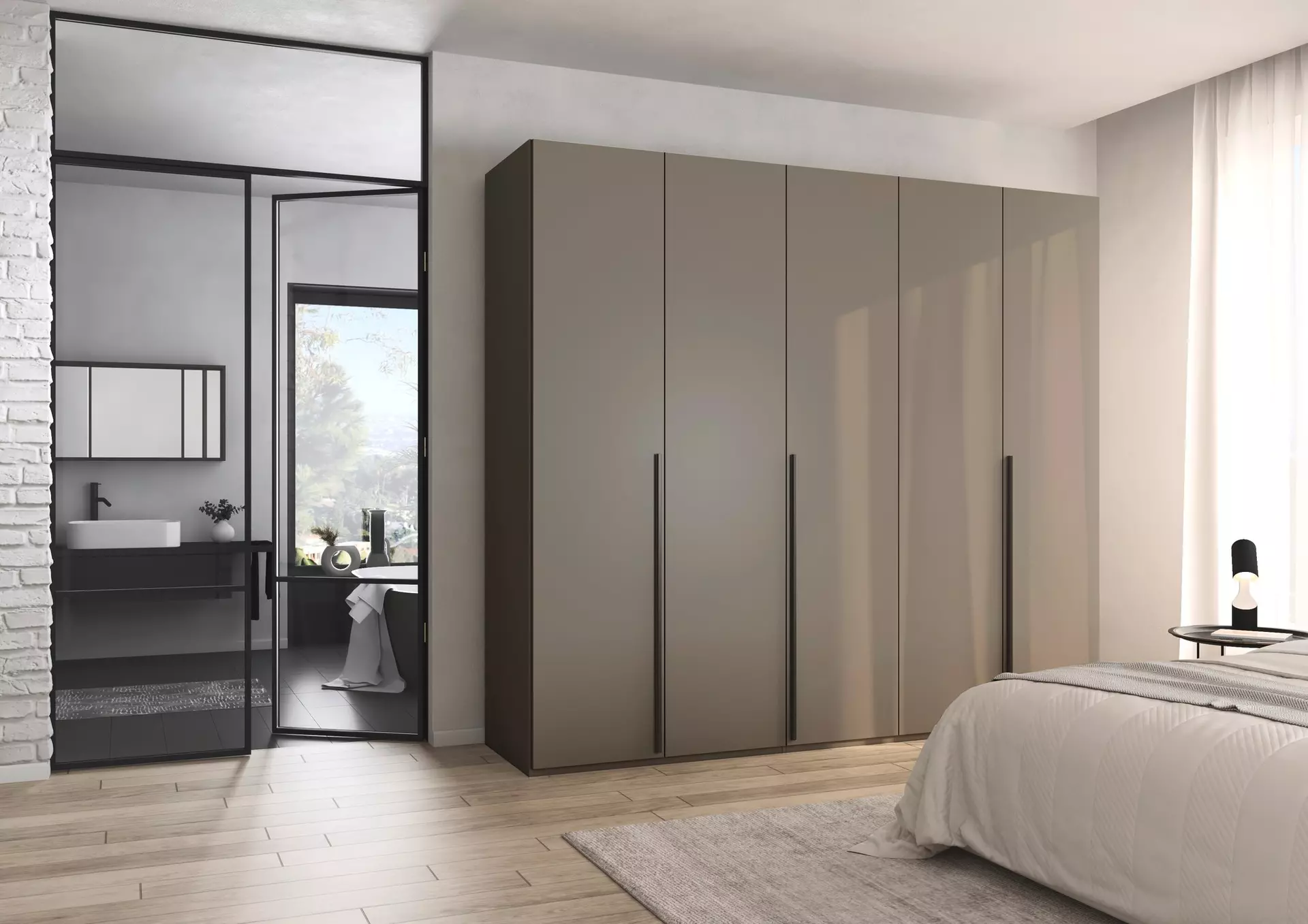 Drehtürenschrank MONTCLAR rauch ORANGE Holzwerkstoff 60 x 223 x 251 cm