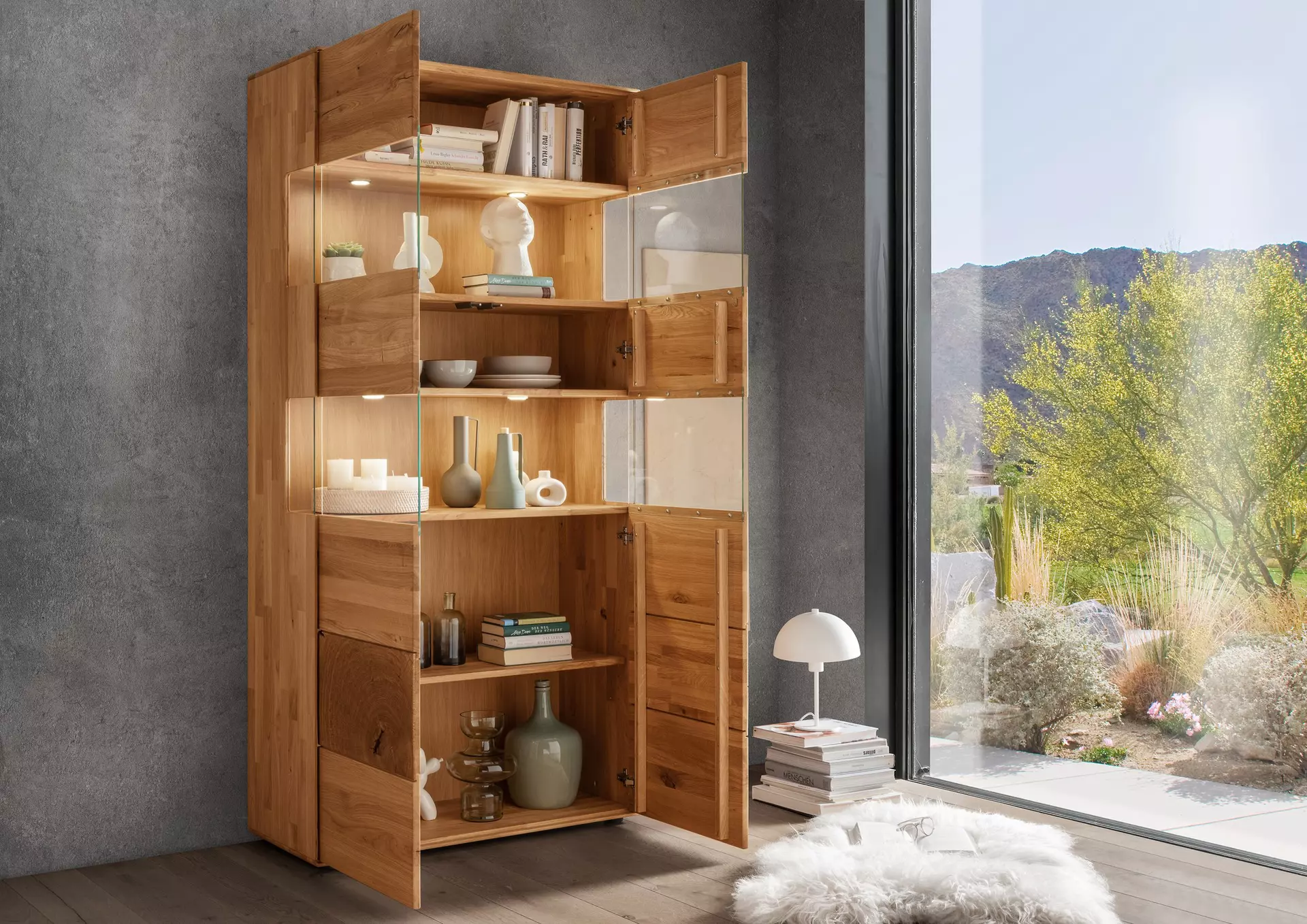 Vitrine WZ-0626 GK Möbel Holz 40 x 202 x 100 cm