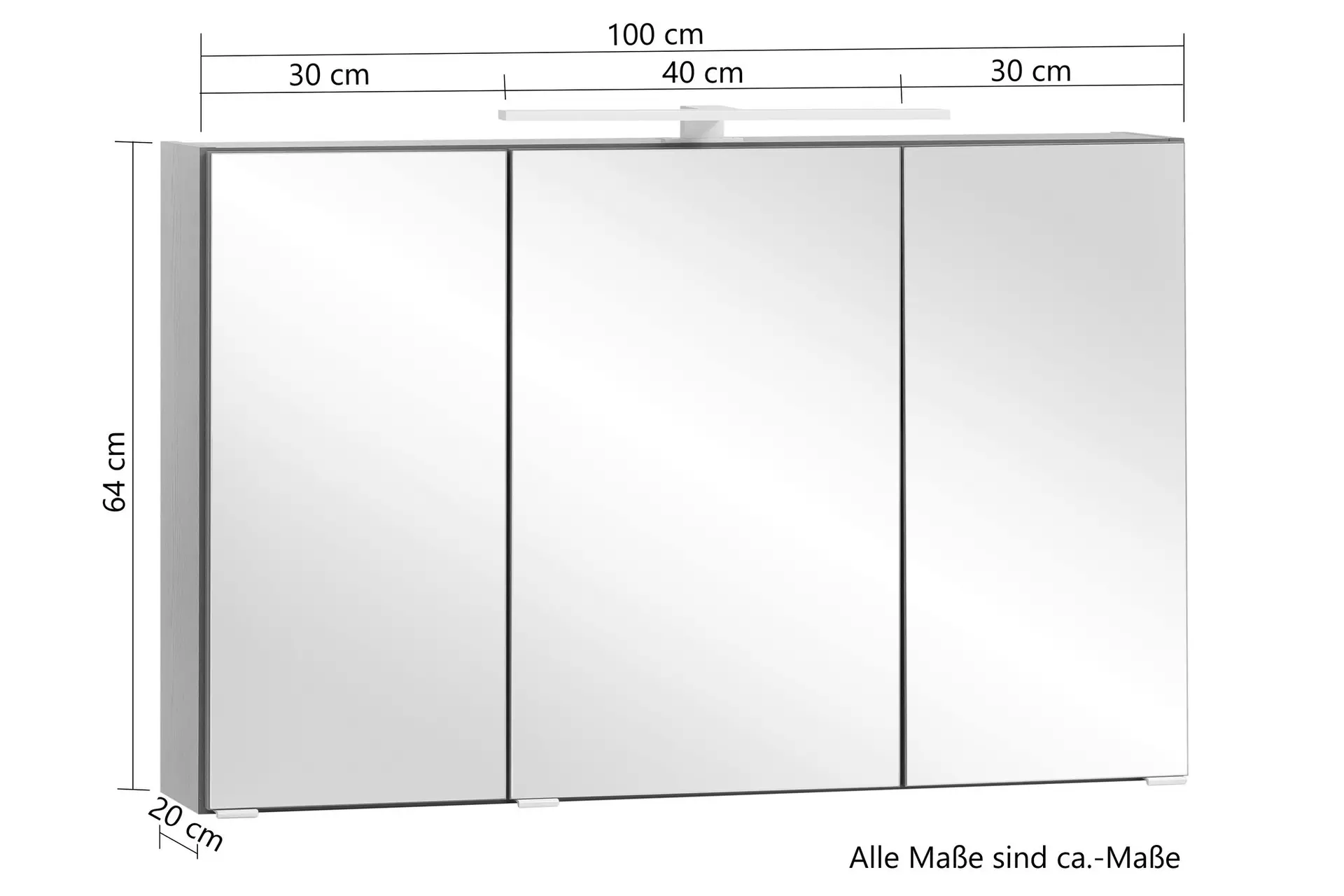 Spiegelschrank Villach Coco Badwelten Holzwerkstoff 20 x 64 x 100 cm