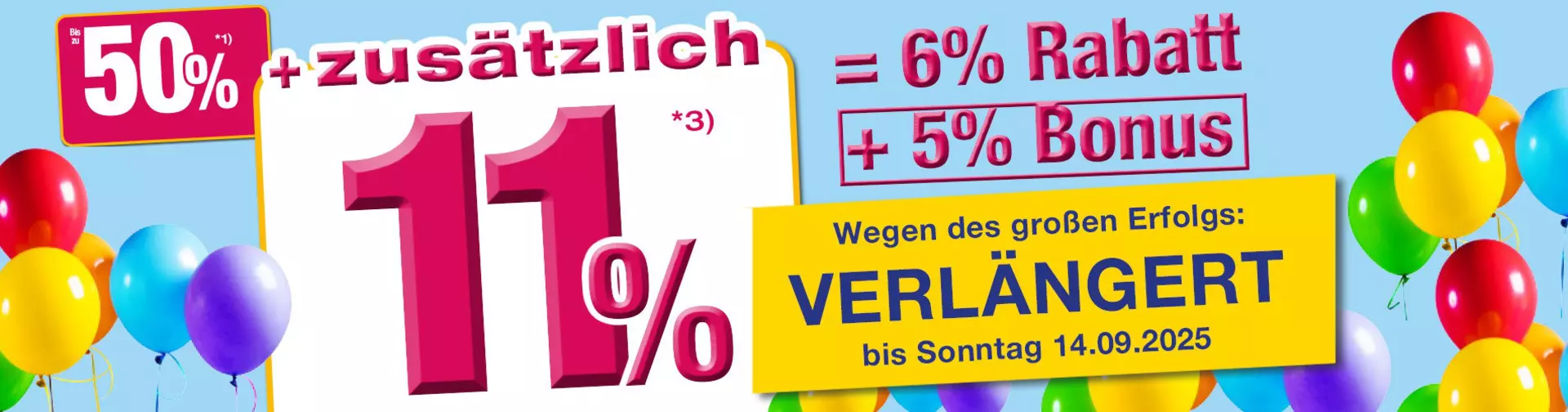 Verlängert bis 14.09.: Jetzt 6% Rabatt auf Möbel und zuästzlich 5% Bonus auf die kostenlose Premiumcard