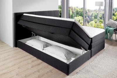 2. Bild von Boxspringbett ca. 200 x 10 x 105 cm Sun Garden schwarz