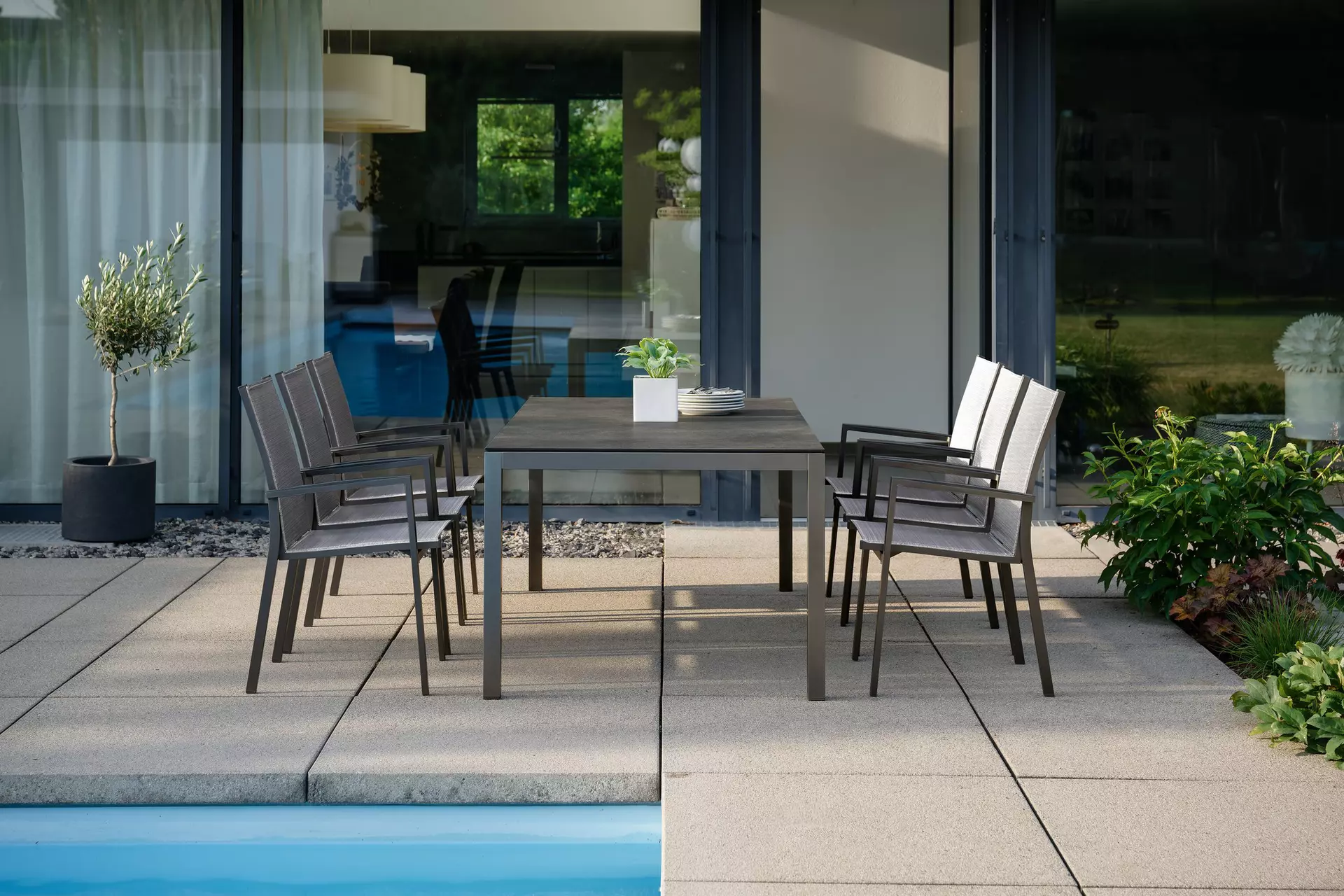 Tischgruppe NEW LEVANTO Stern Garten- und Freizeitmöbel Textil 120 x 58 cm