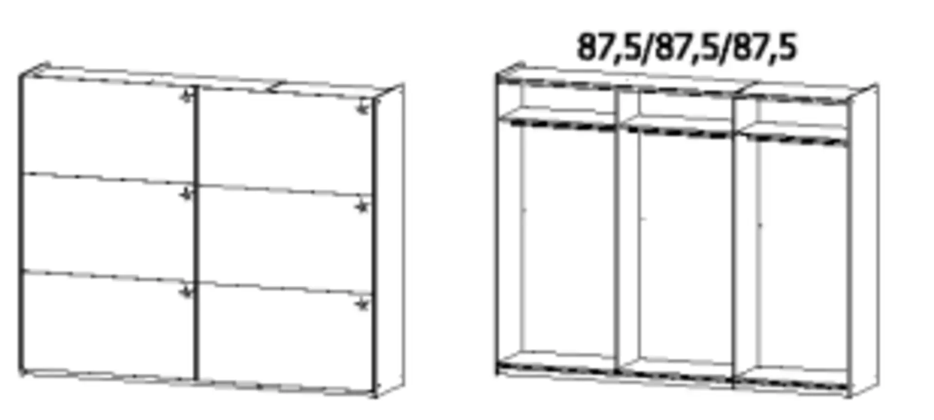 Schwebetürenschrank LELIA SELF Holzwerkstoff 59 x 210 x 261 cm