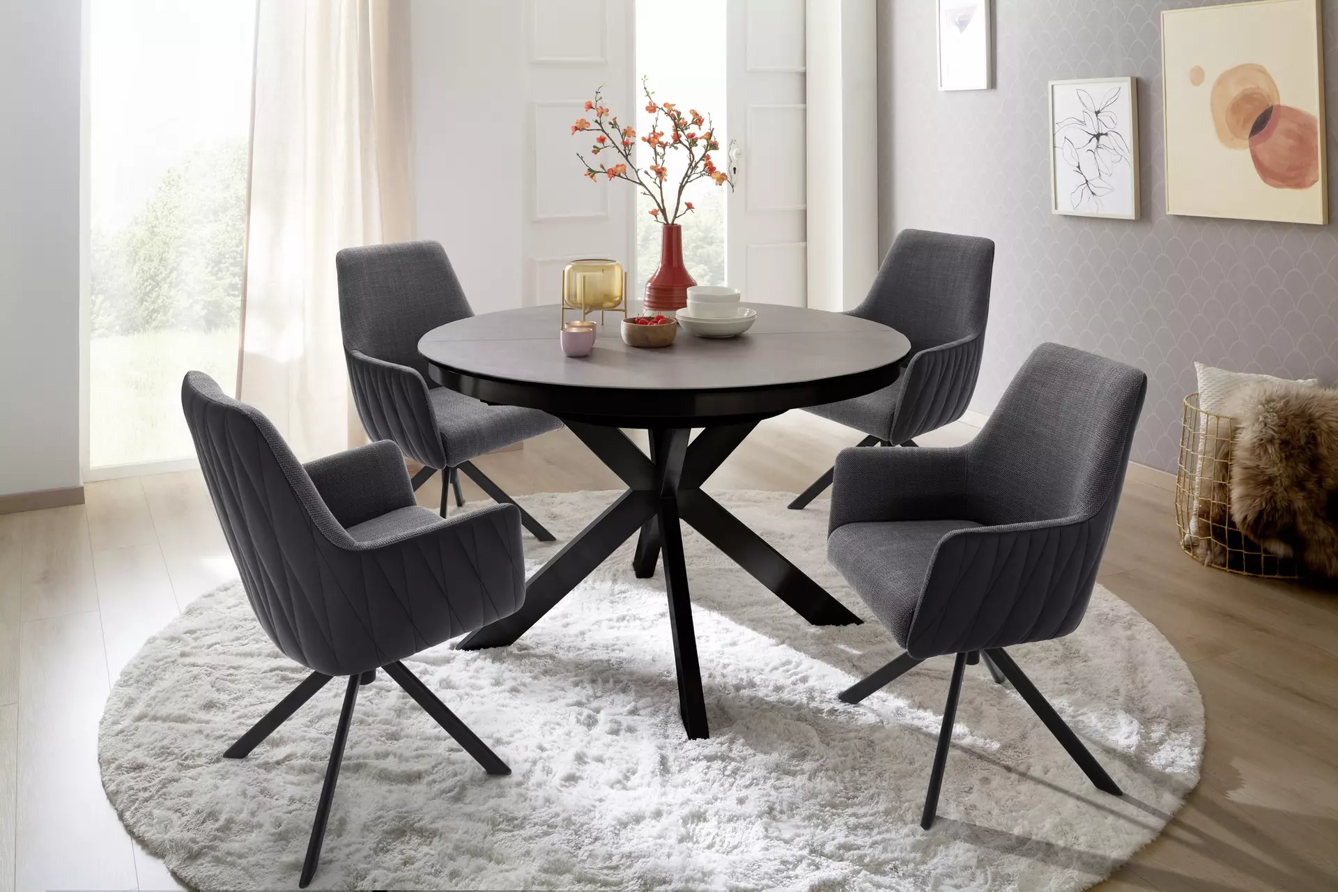 Esstisch WINNIPEG MCA furniture Metall 120 x 76 x 120 cm