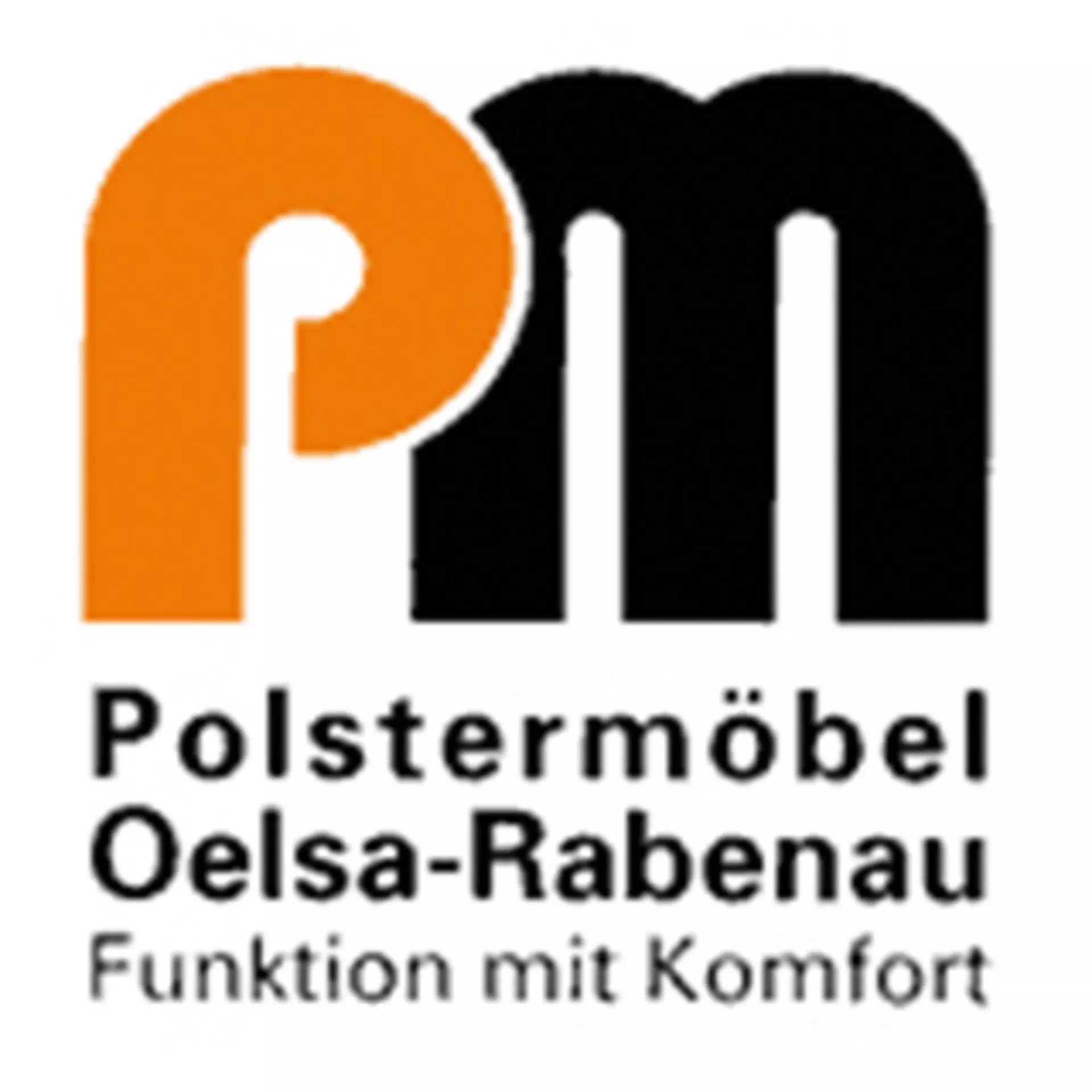 Logo "PM - Polstermöbel Oelsa-Rabenau - Funktion mit Komfort"