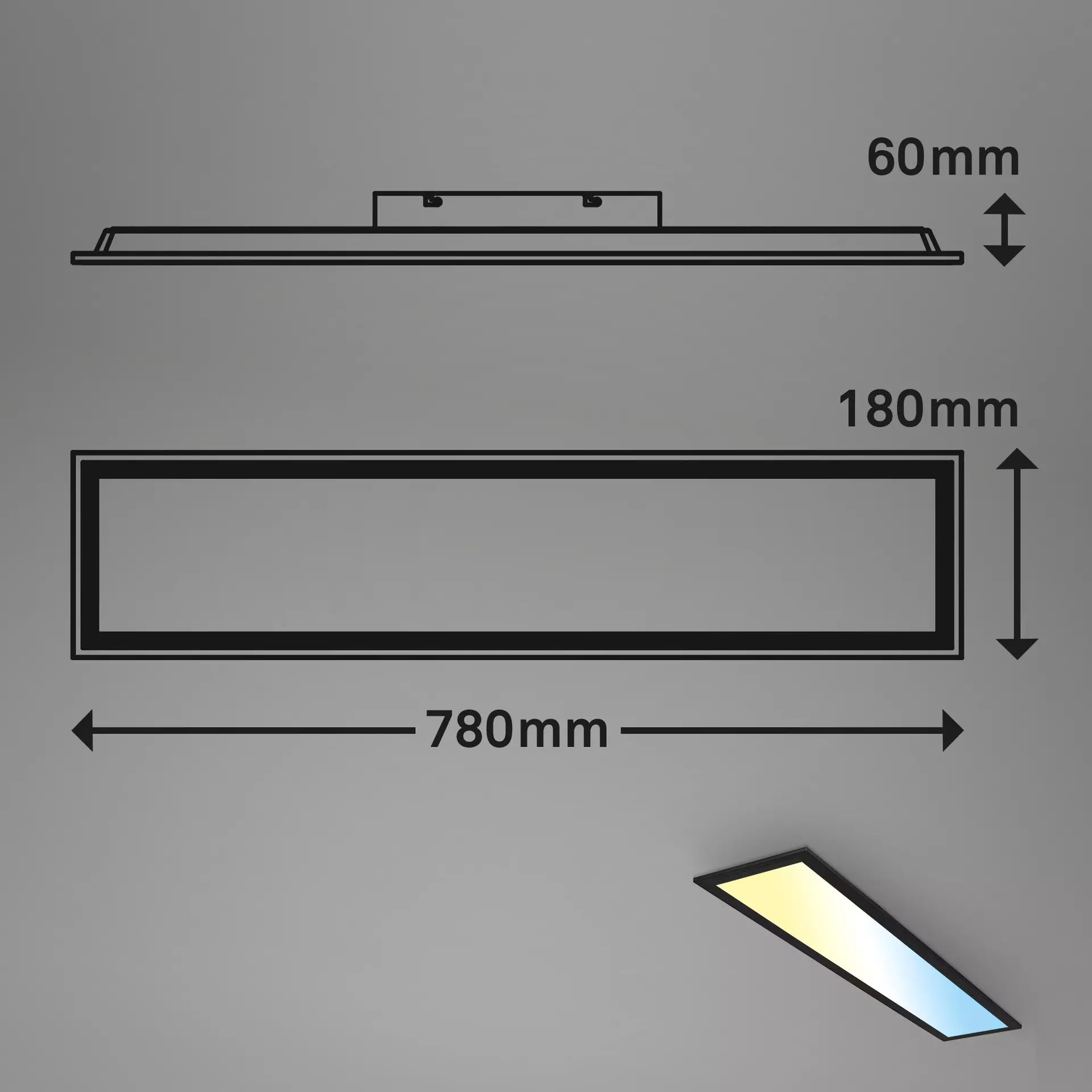 Deckenleuchte PIATTO Briloner Metall 78 x 6 x 18 cm
