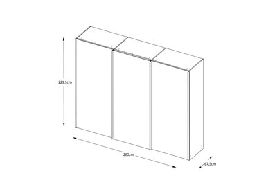 7. Bild von Schwebetürenschrank ca. 280 x 222 x 68 cm Staud Möbel weiß