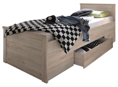 Bild von Bett ca. 205 x 91 x 106 cm Dreamoro braun