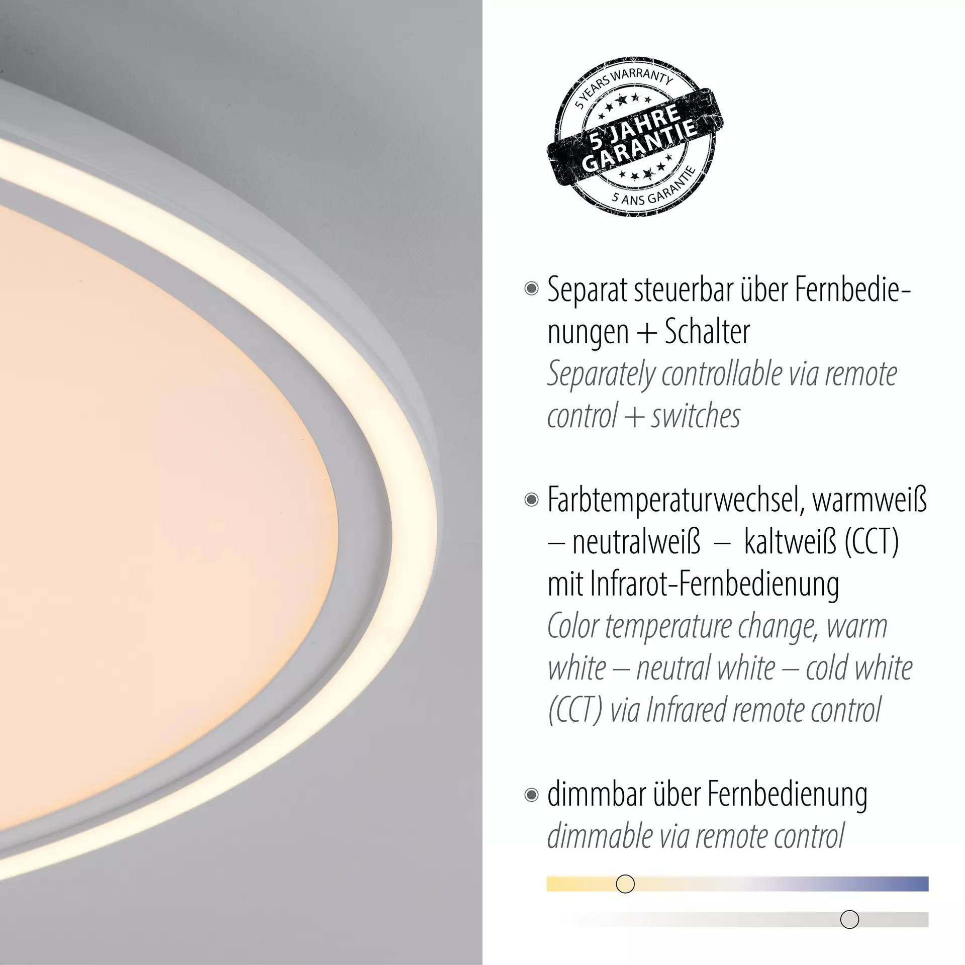 Deckenleuchte EDGING JUST LIGHT Metall 60 x 5 x 60 cm