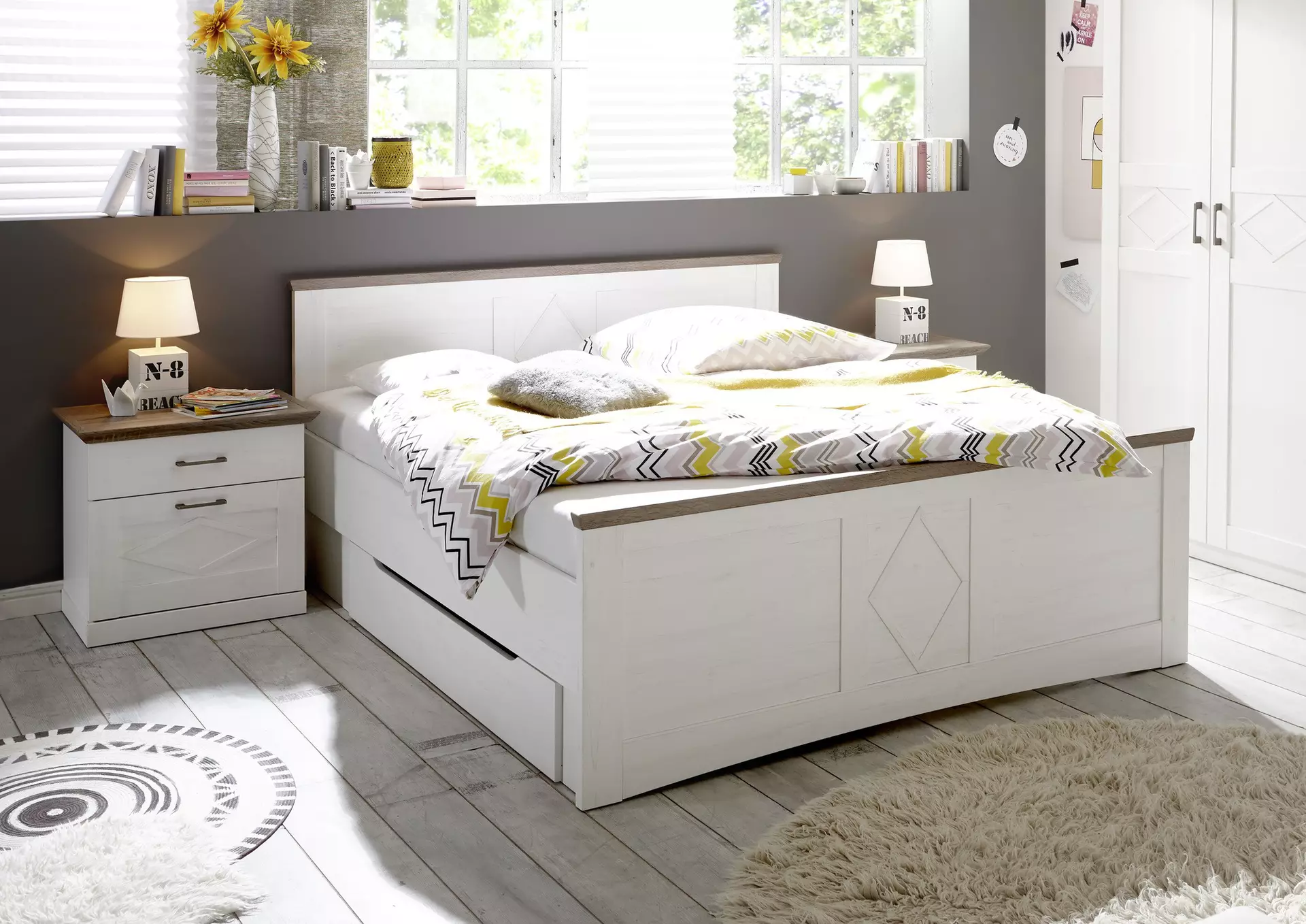 Bett COUNTRY Vito Holzwerkstoff 190 x 65 x 207 cm