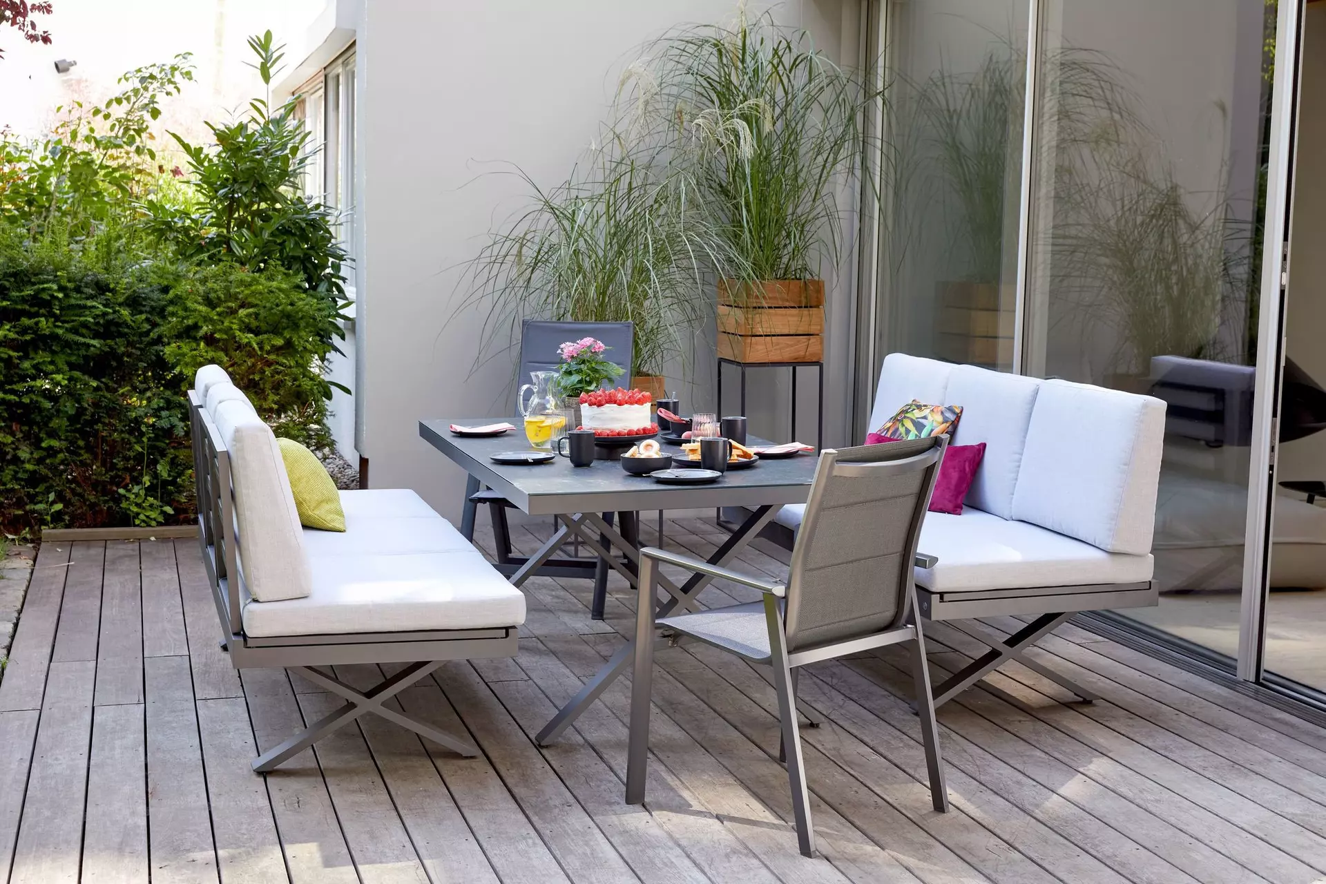 Loungesofa - RIEKE III Outdoor Textil 88 x 72 x 198 cm