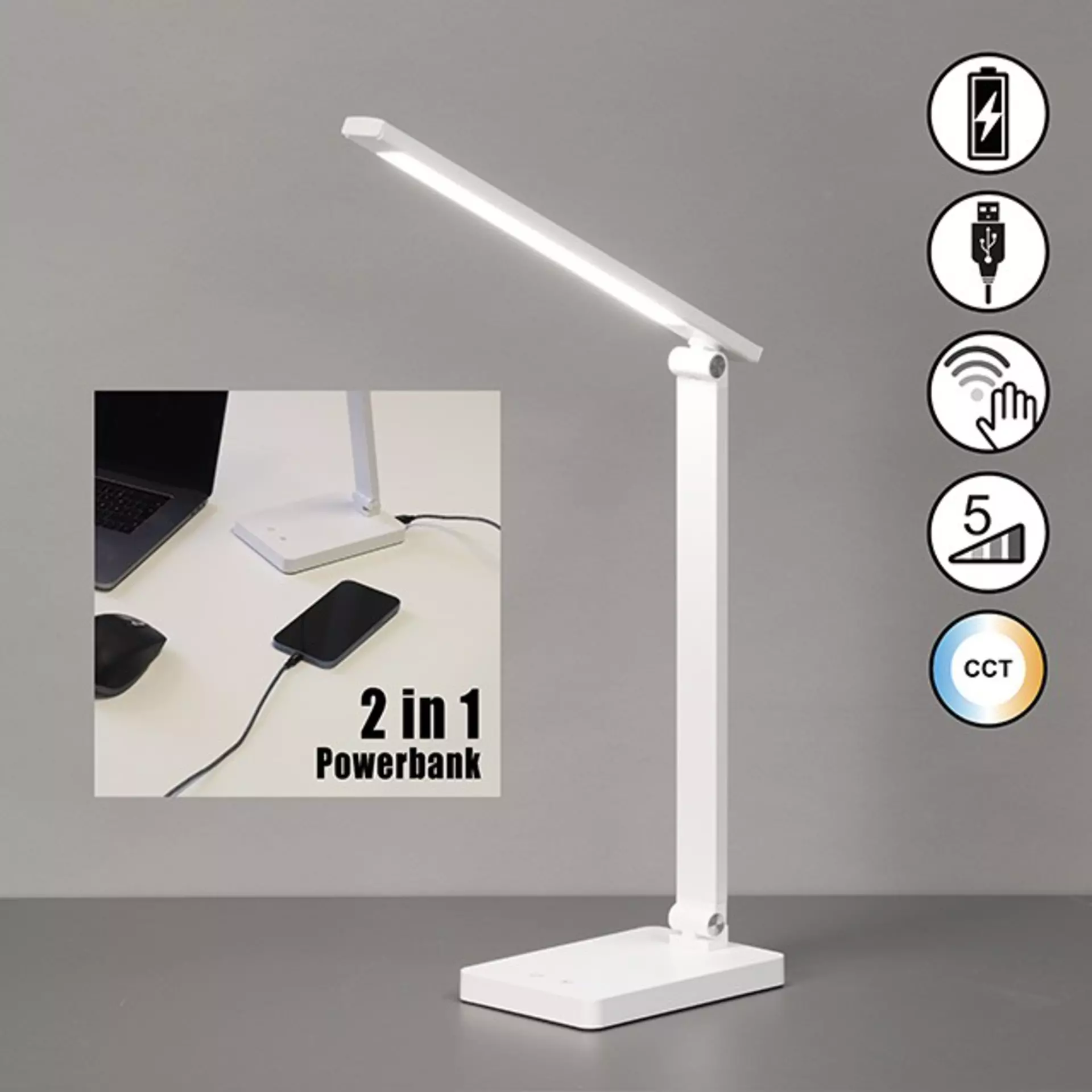 Schreibtischleuchte Ole FHLighting Kunststoff 11 x 39 x 33 cm