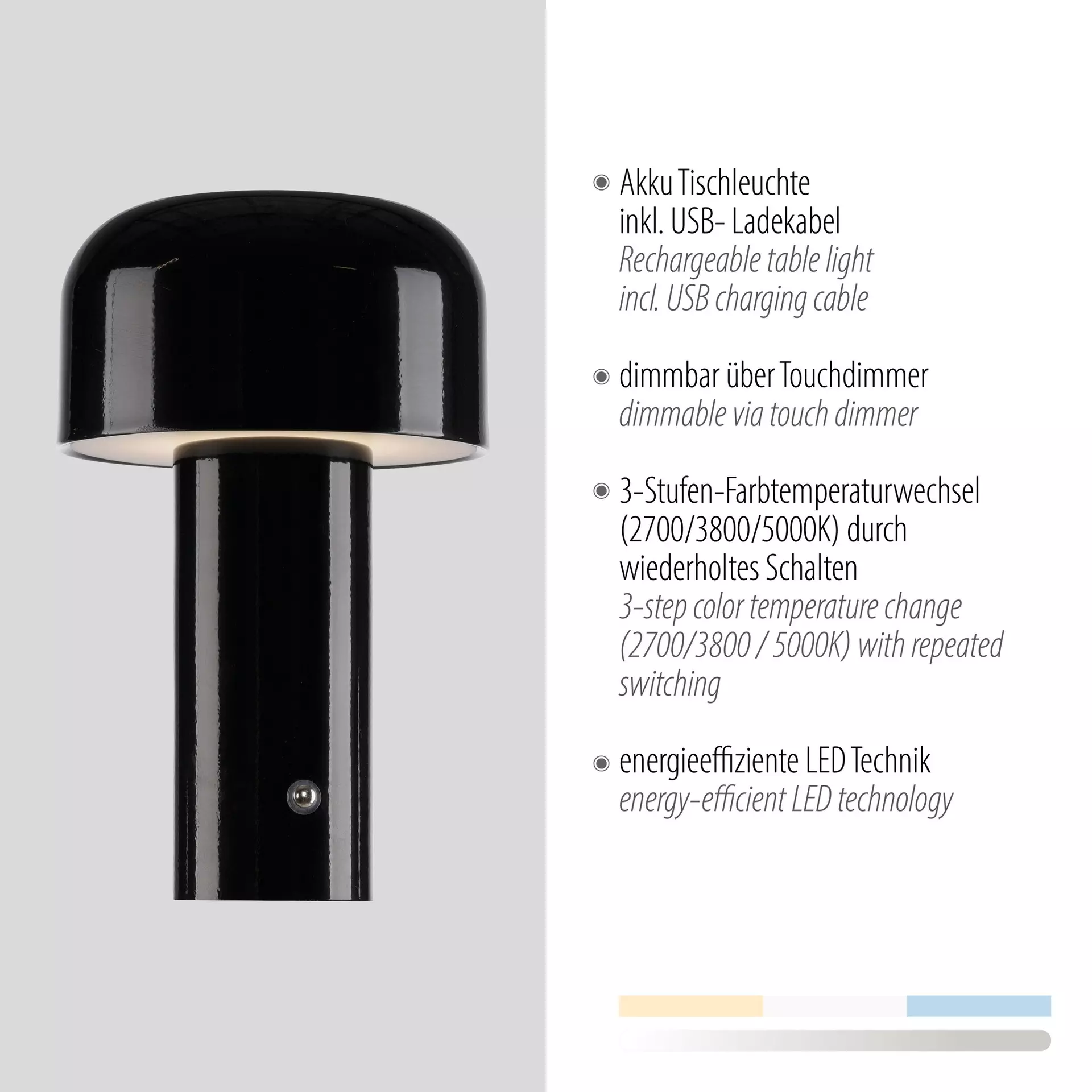 Tischleuchte AGNES JUST LIGHT Metall 13 x 22 x 13 cm