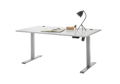 Bild von Schreibtisch grau Holzwerkstoff