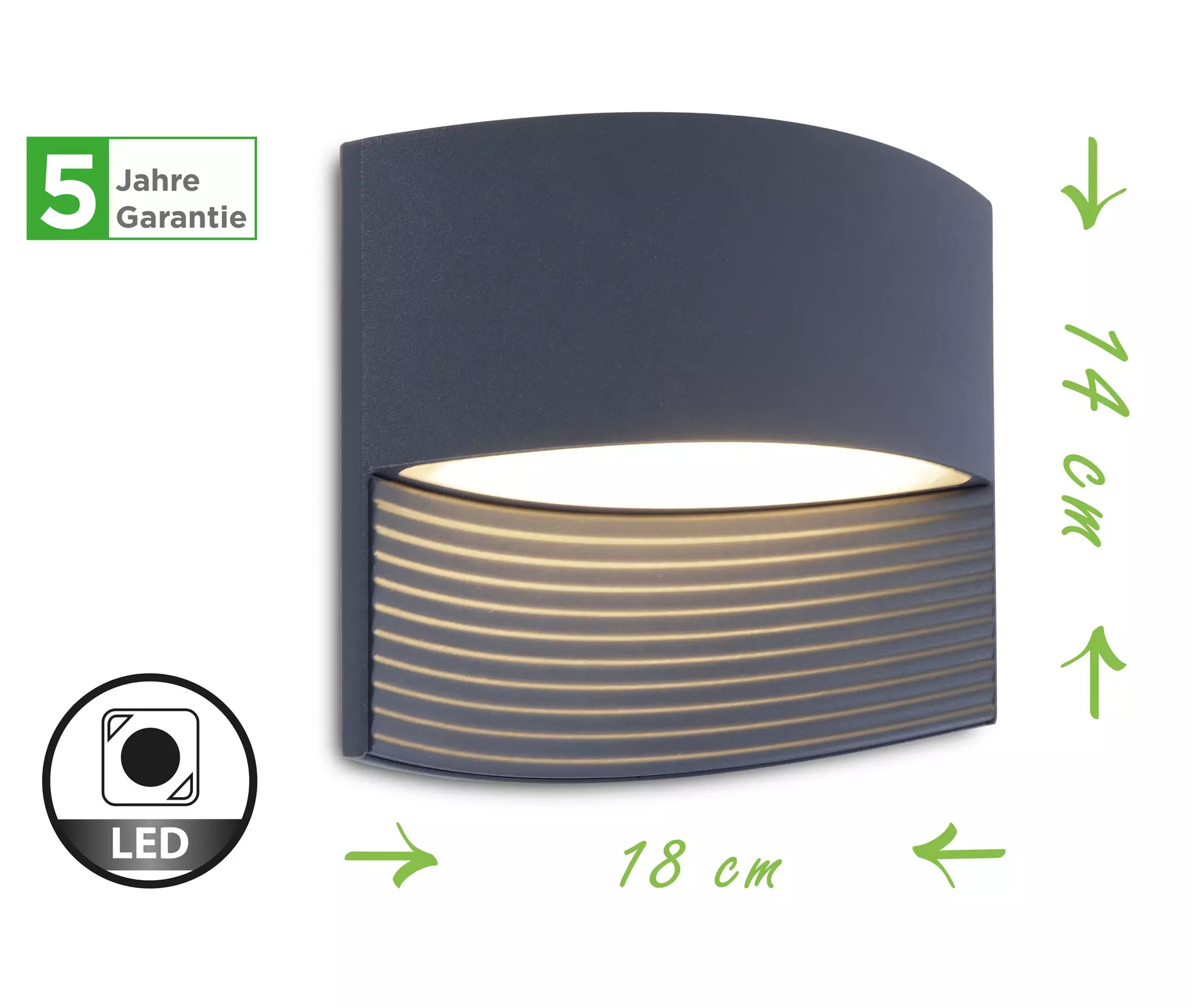 Wand-Aussenleuchte LOTUS Eco-Light Metall 6 x 14 x 18 cm