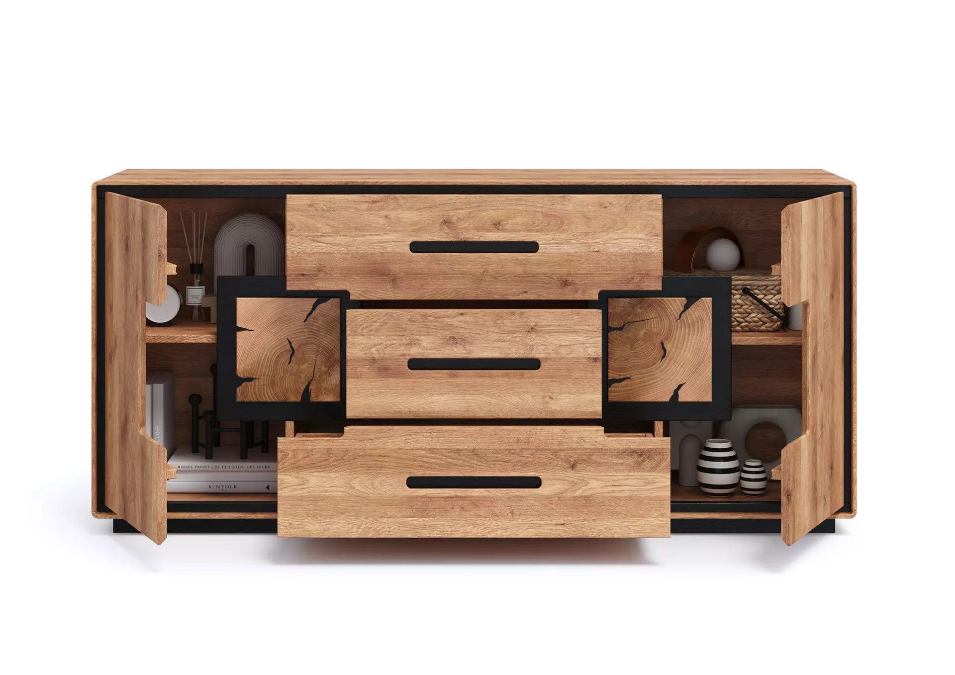 Sideboard WZ-0625 GK Möbel Holz 40 x 77 x 166 cm