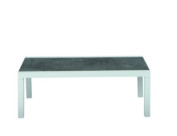 Loungetisch Siena Garden Metall matt-weiß-grau ca. 120 cm x 44 cm x 70
