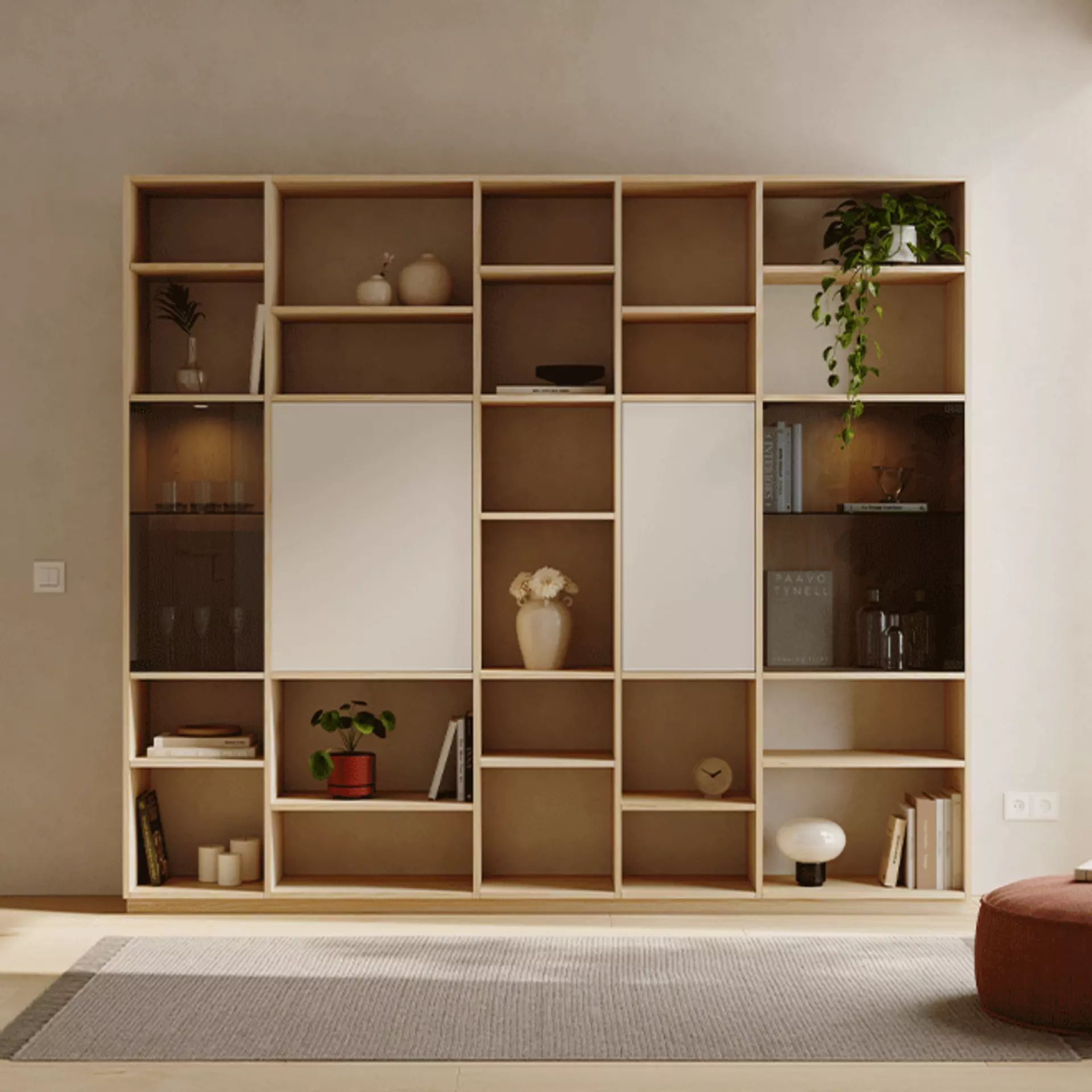 Schrankwand mit offenen und geschlossenen Flächen von Walden