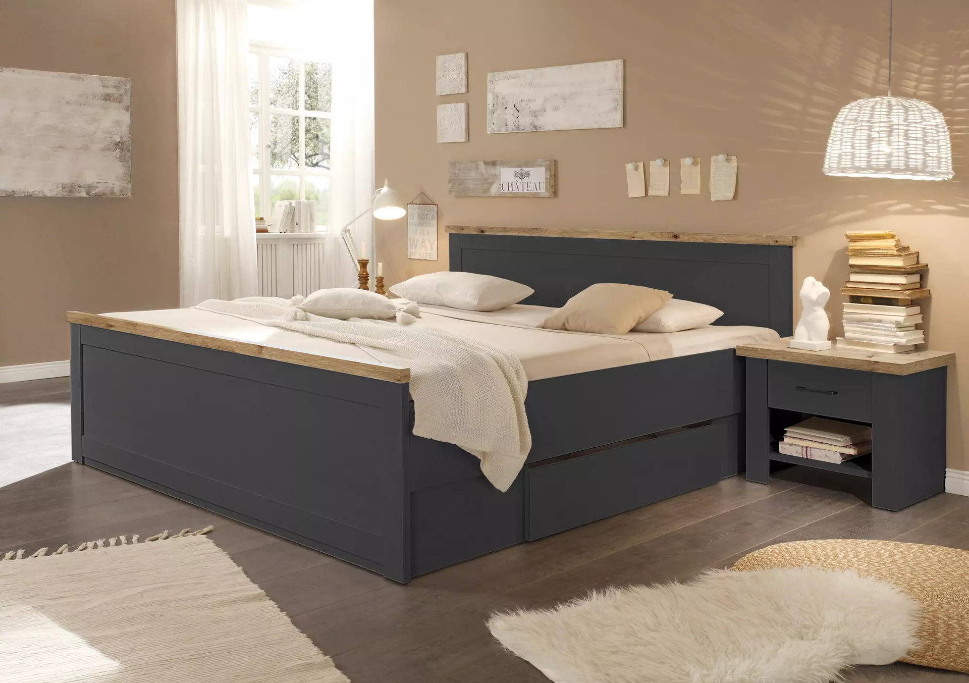 Bettanlage LOCARNO Dreamoro Holzwerkstoff 186 x 91 x 205 cm