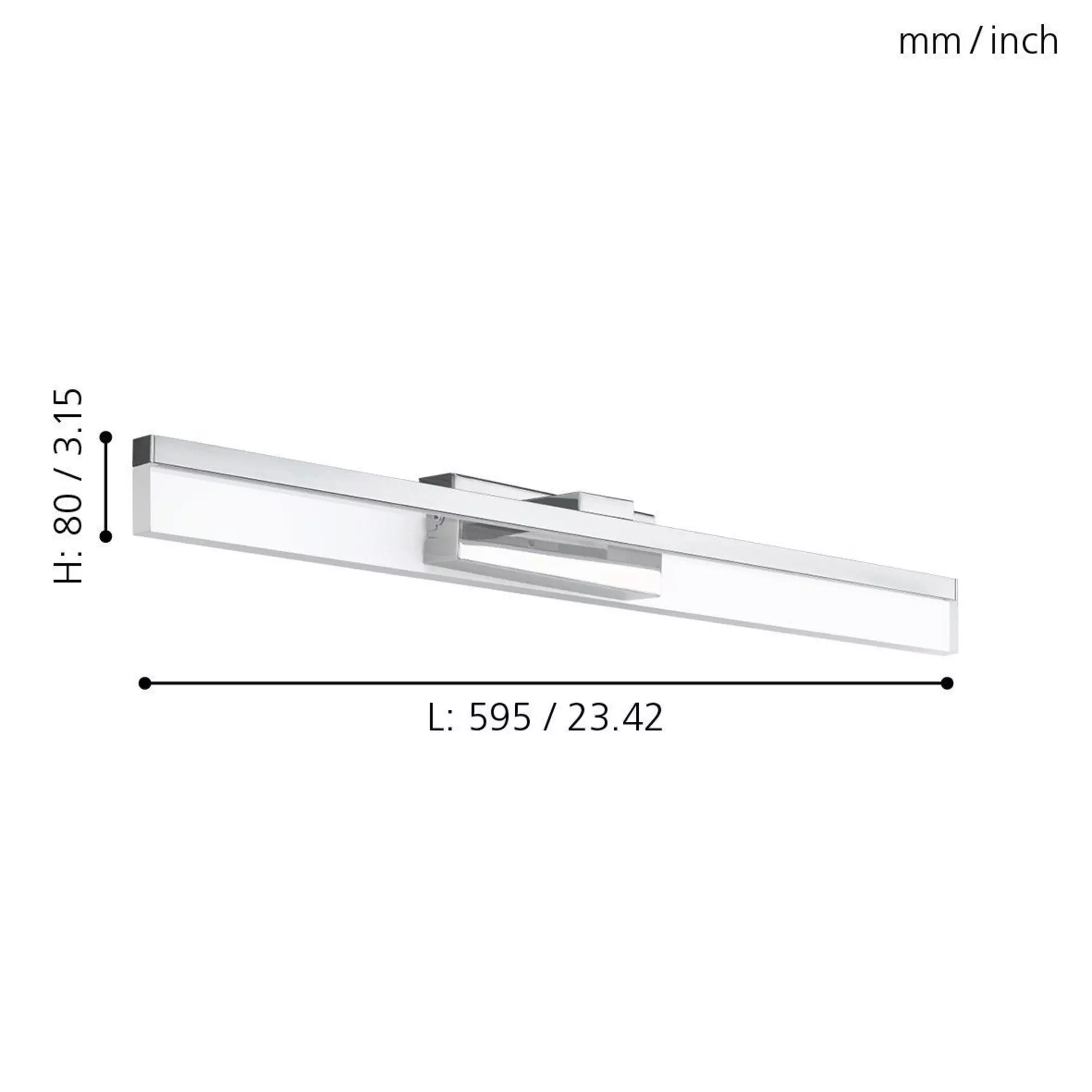 Bad-Wandleuchte PALMITAL Eglo Metall 59 x 8 x 6 cm