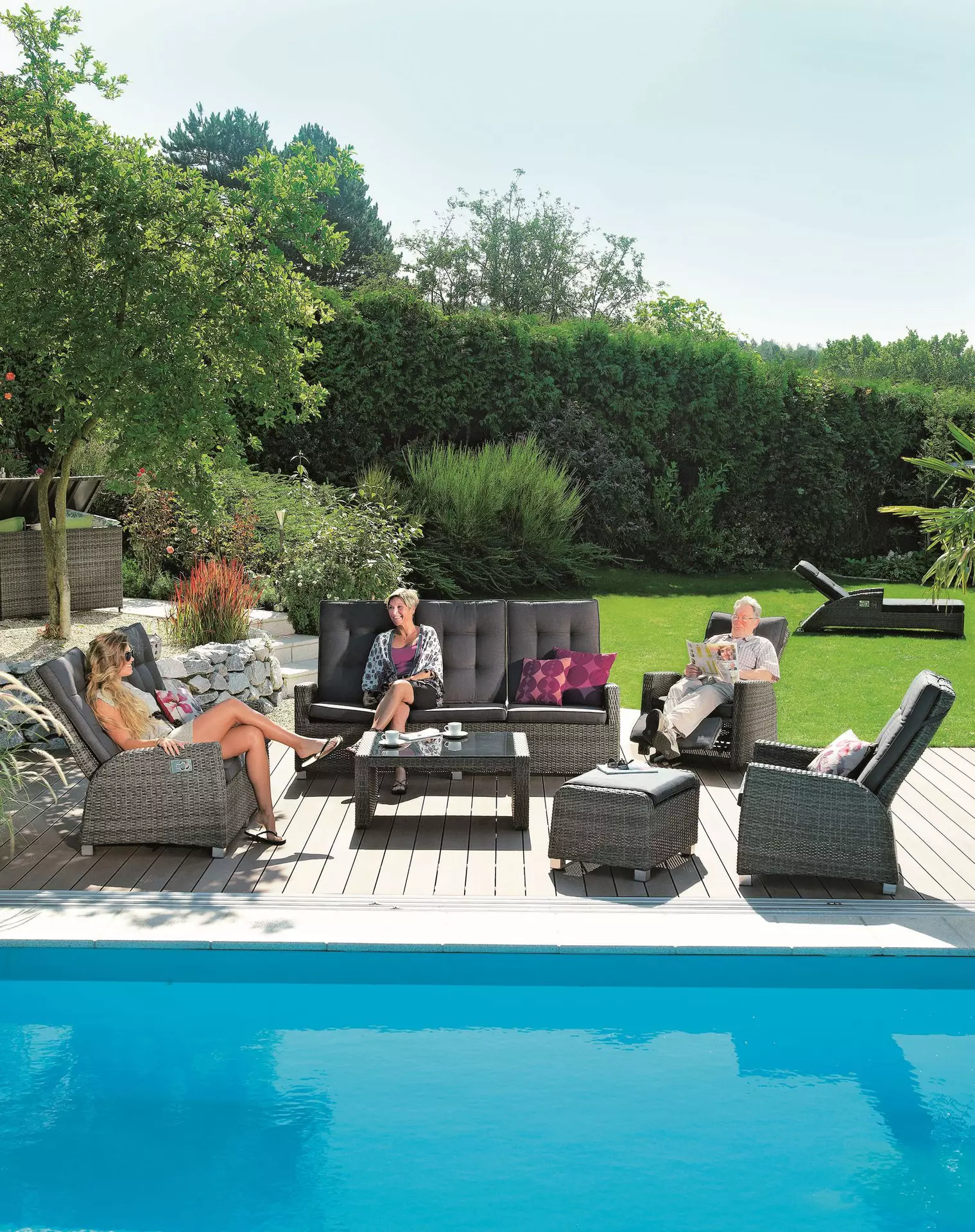 Loungehocker Barcelona Outdoor Metall 55 x 48 x 73 cm