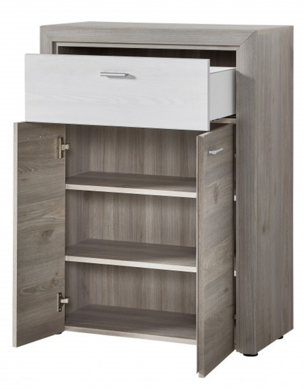 Schuhschrank inDoor Holzwerkstoff Silbereiche Nachbildung ca. 38 cm x