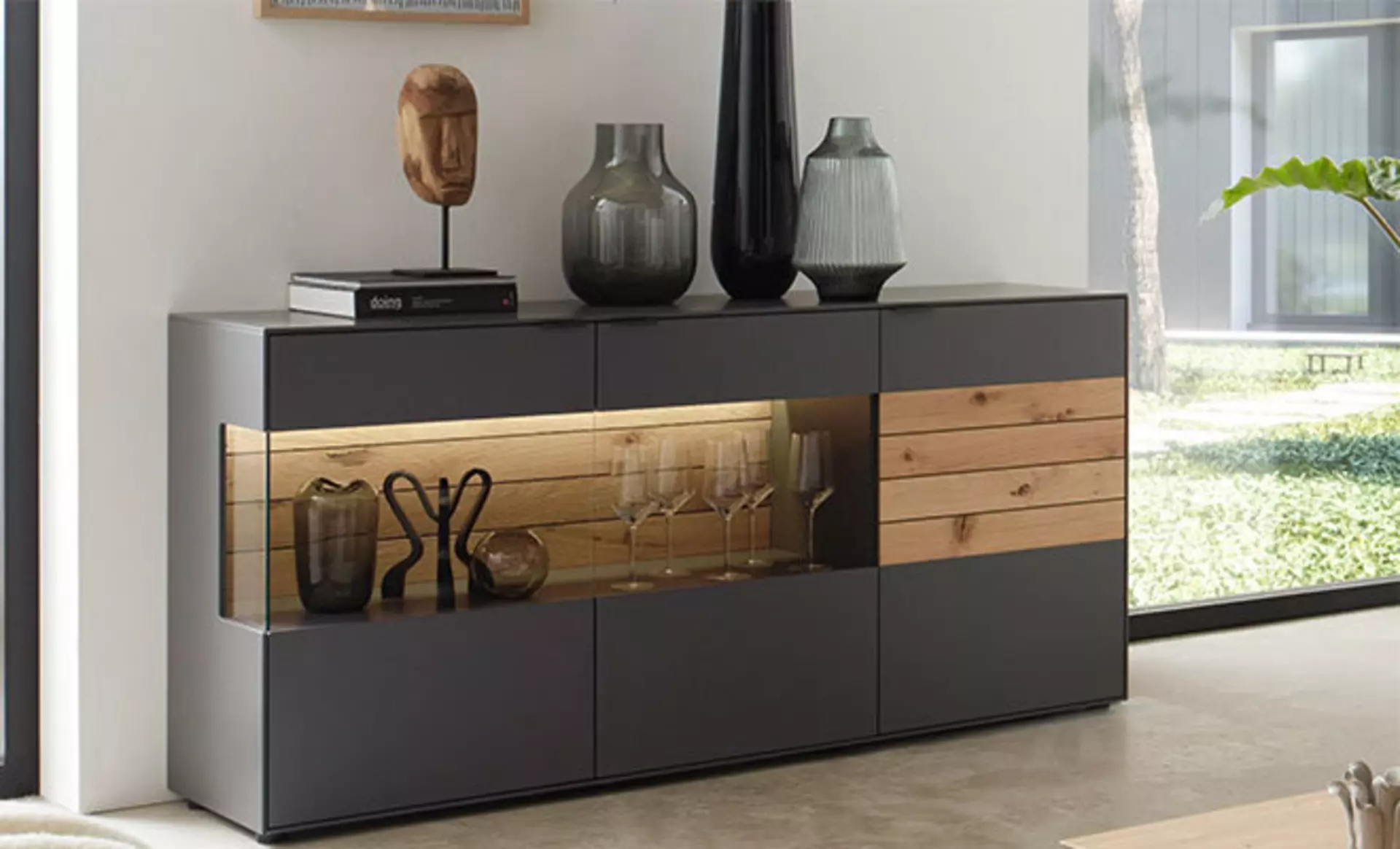 Dunkelgraue Kommode von Wöstmann