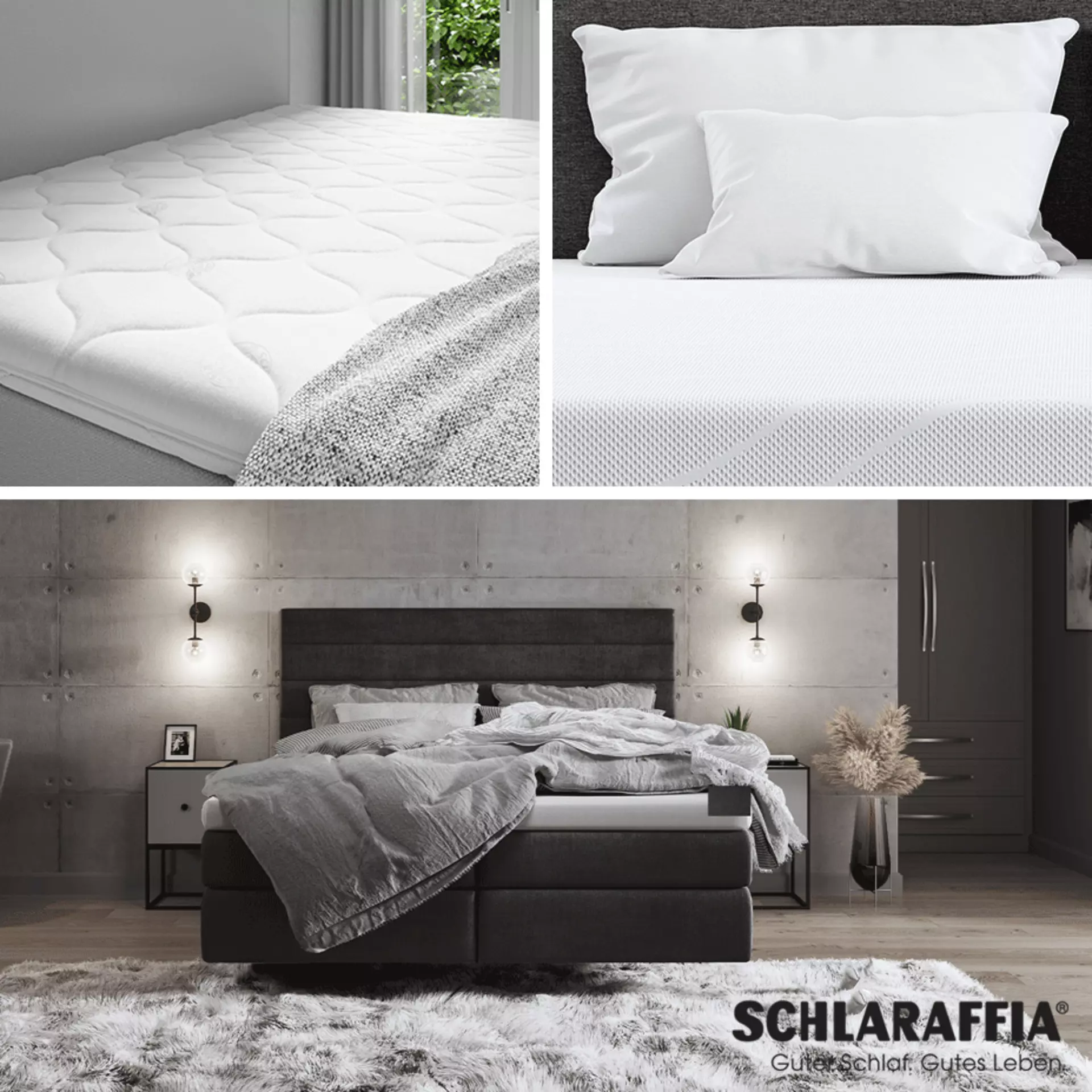 Schlaraffia Polsterbett Saga mit Matratze Geltex Quantum Touch Next