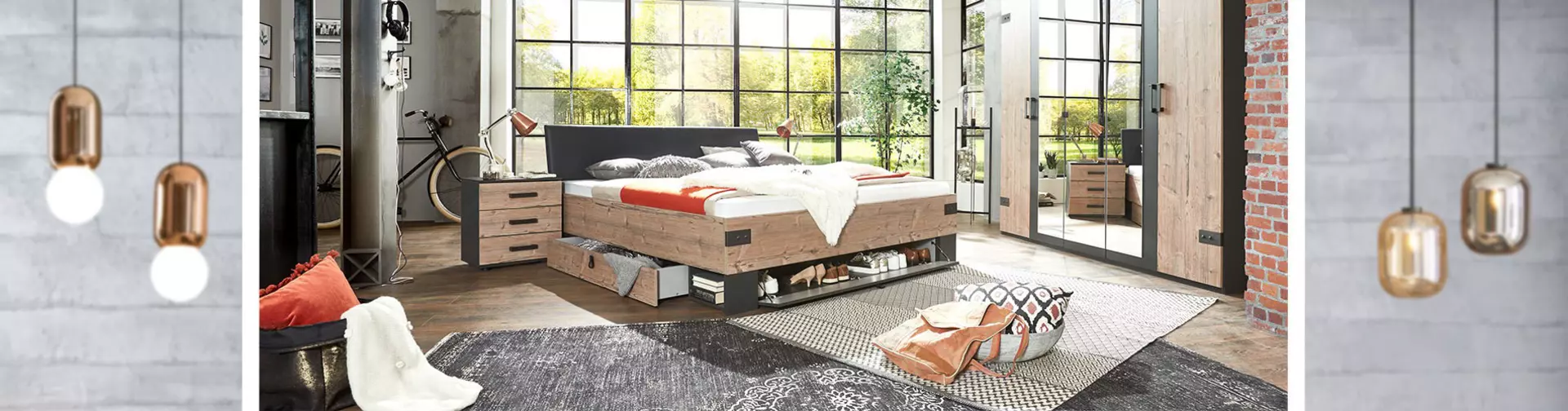 Lassen Sie sich inspirieren für einen industriellen Look im eigenen Schlafzimmer!