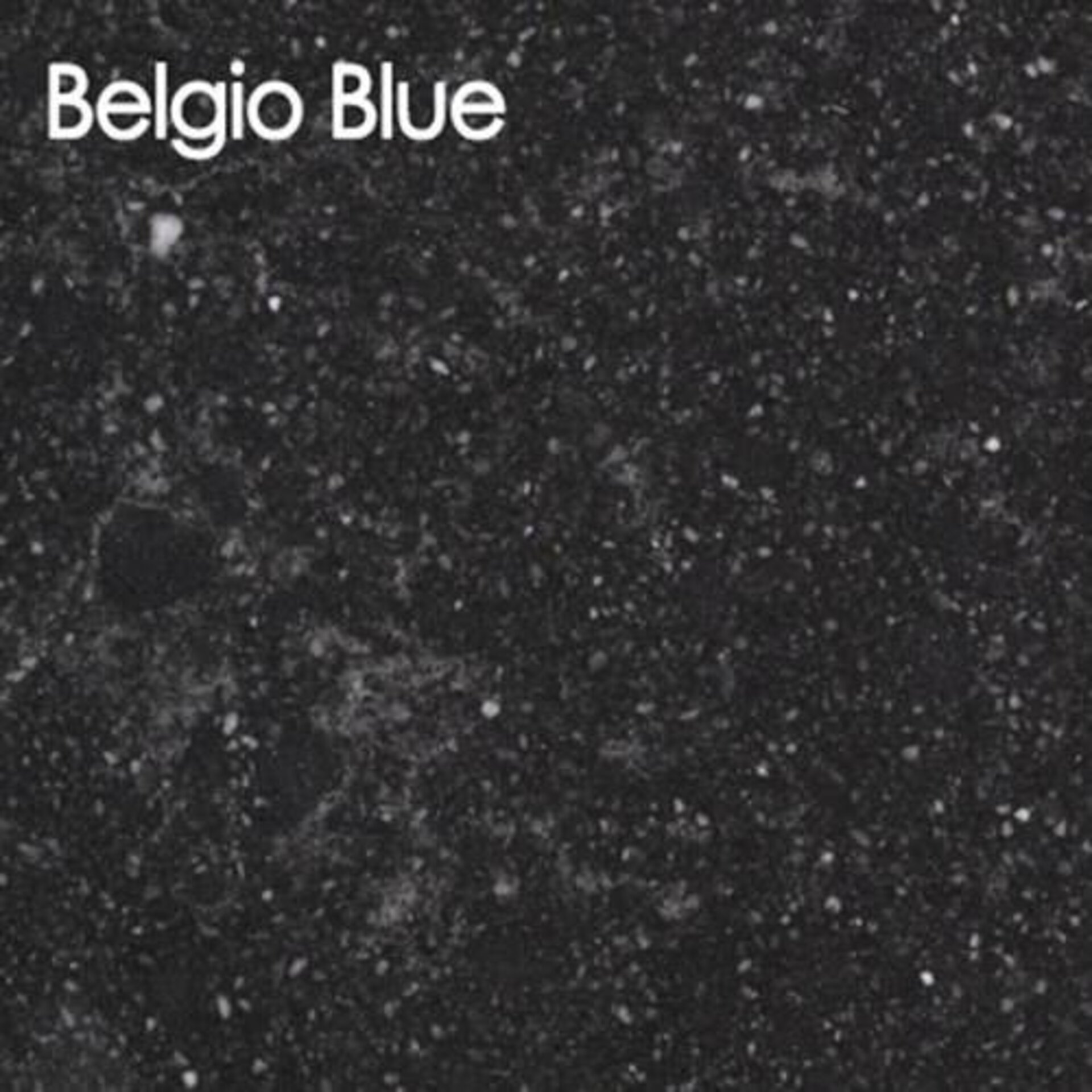 Arbeitsplatte aus Kunststein in der Ausführung Belgio Blue.