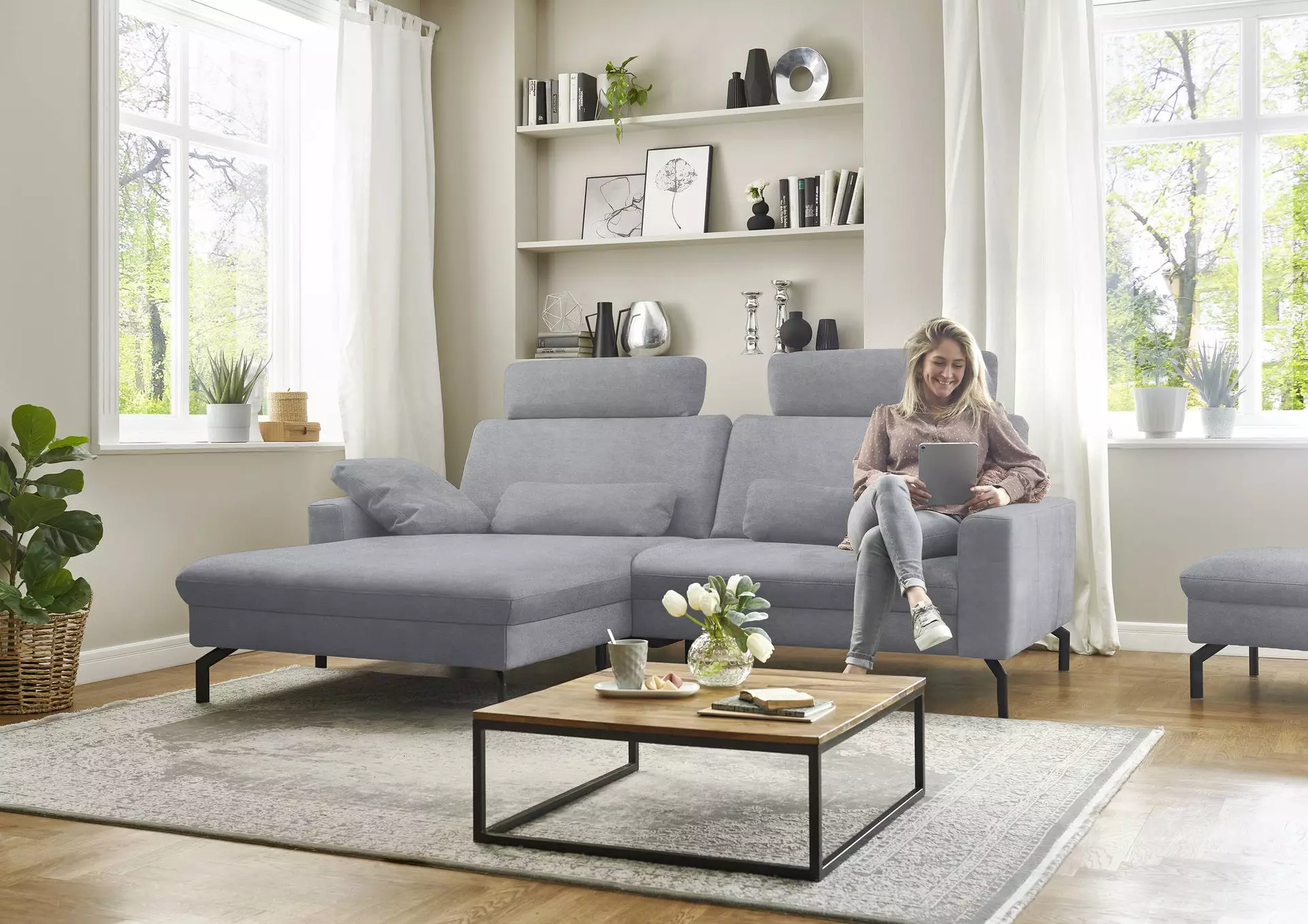 Polstergarnitur ZE-EM20028 Zehdenick Textil 179 x 91 x 253 cm