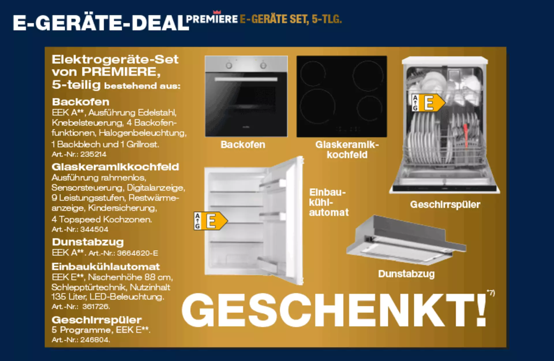 E-Geräte-Deal von Möbel Inhofer mit Küchengeräten von Premiere