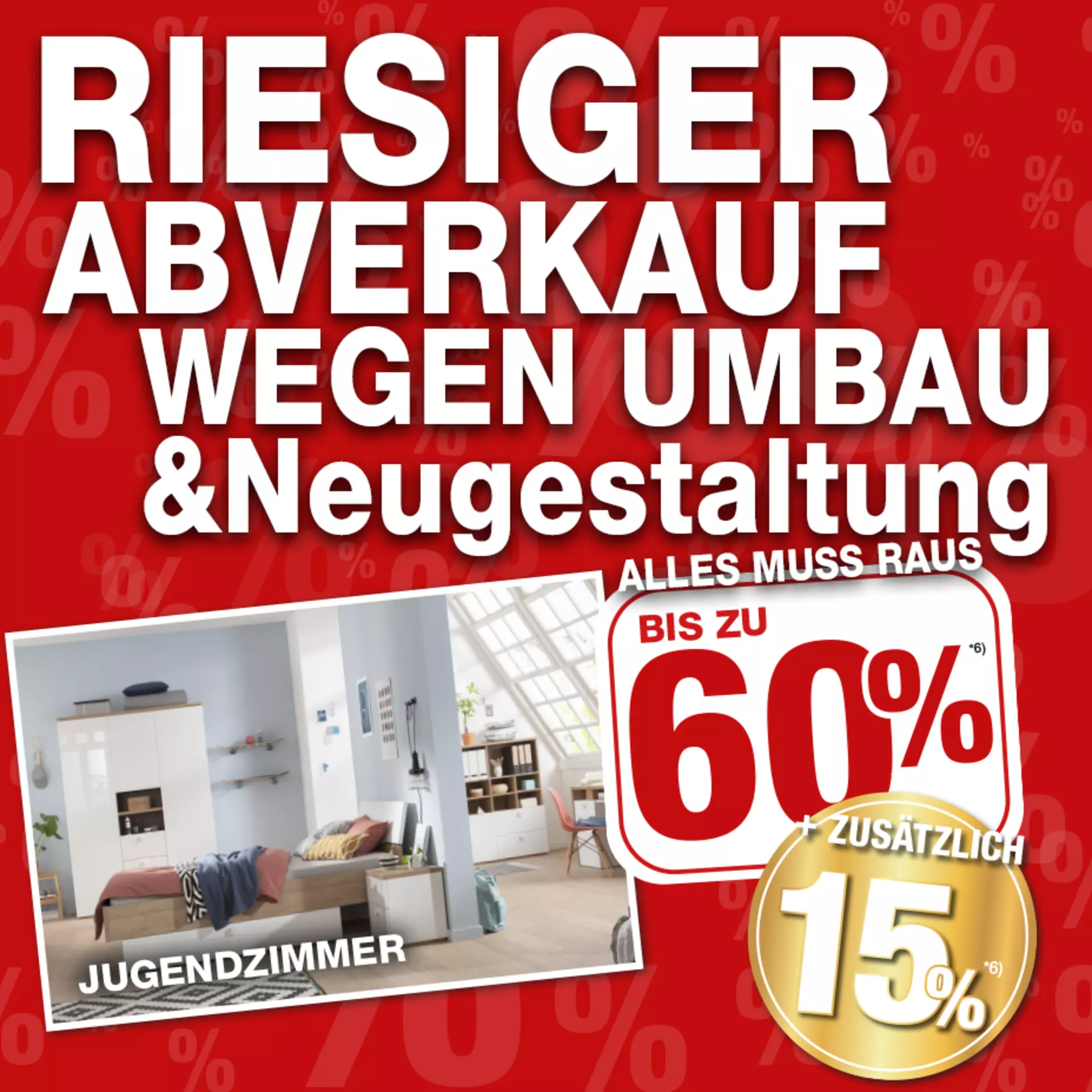 Jetzt 60% auf alle Jugendzimmer-Möbelschnäppchen bei Möbel Inhofer in Senden sichern! und zusätzlich 15% oben drauf!