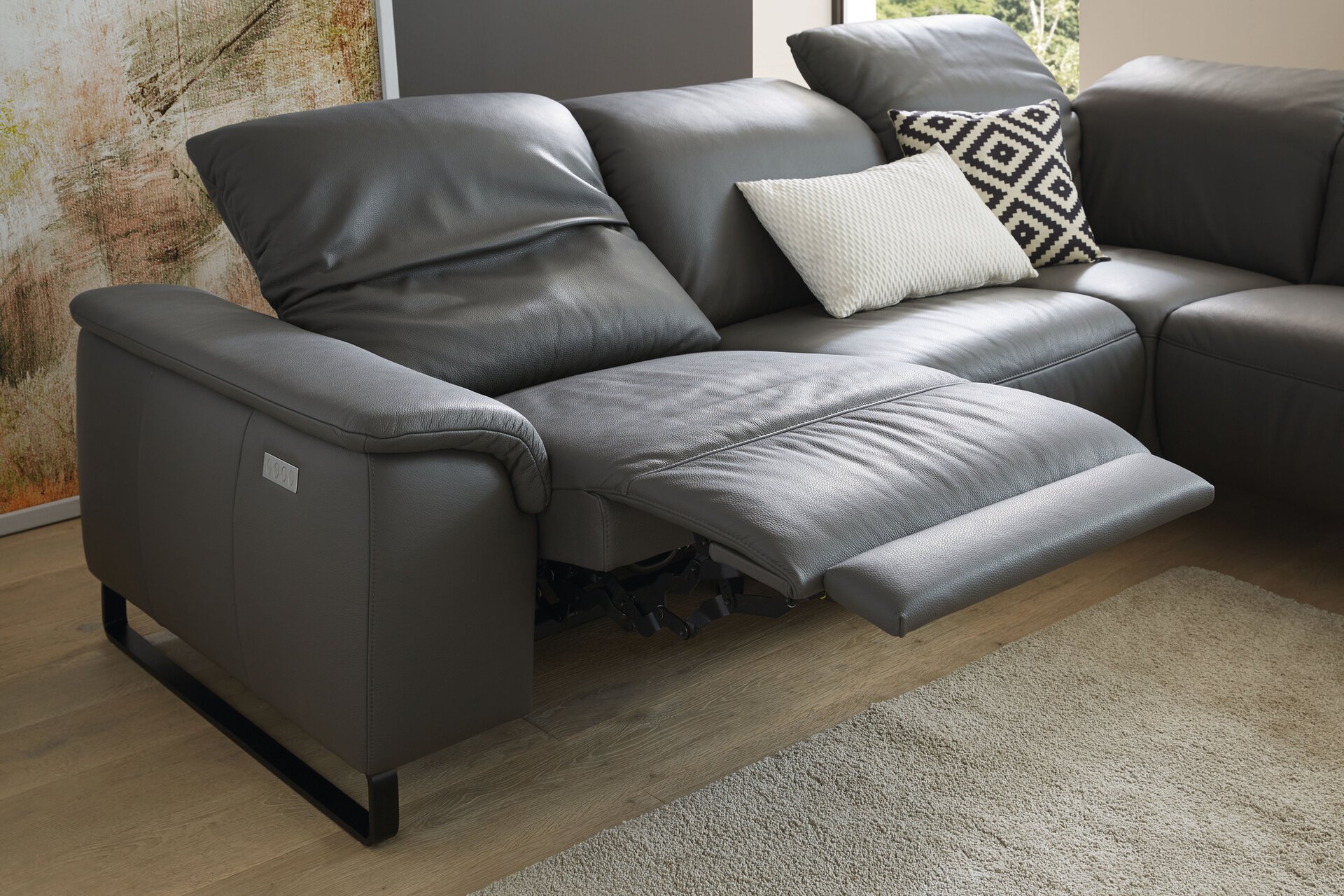 Ecksofa Alta Mondo Leder Grau Ca 291x105x111 Cm Mobel Inhofer