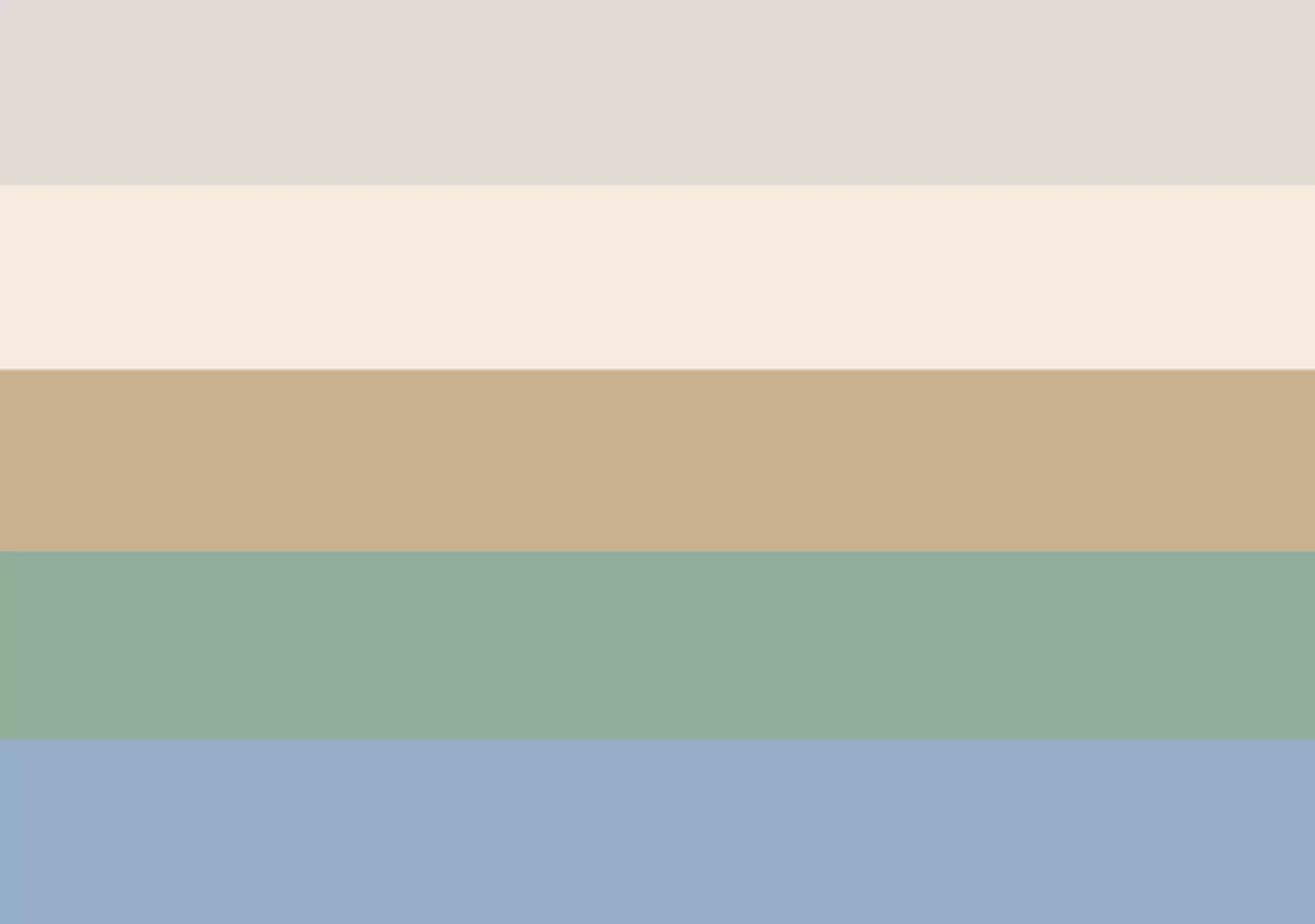 Bild einer Farbpalette greige, cremeweiß, beige, salbeigrün und taubenblau