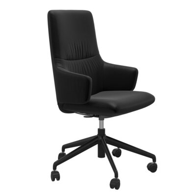 Bild von Büro-Drehstuhl Leder schwarz Stressless