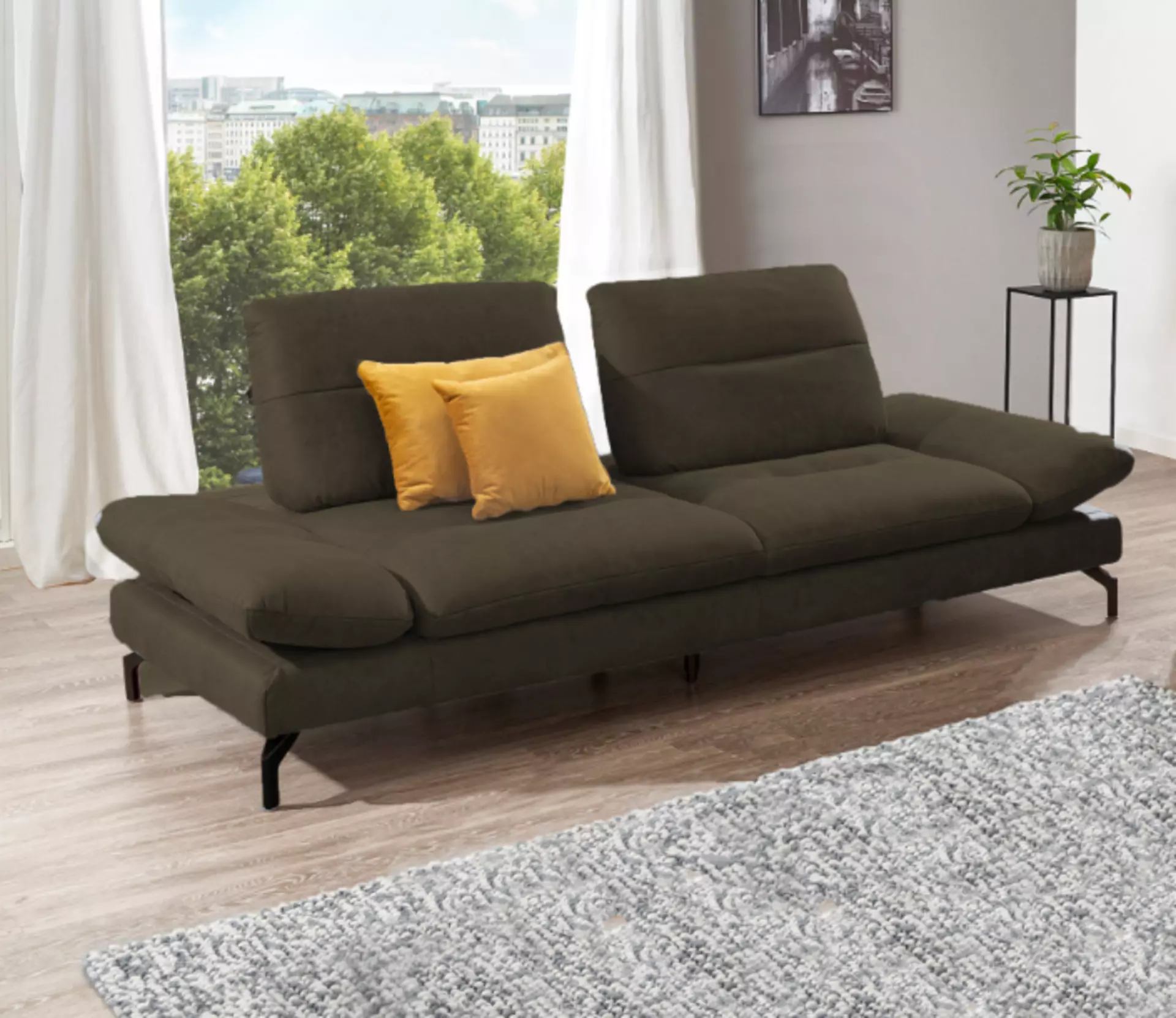 Sofa 2,5-Sitzer Pasadena Steinpol Textil 105 x 90 x 226 cm