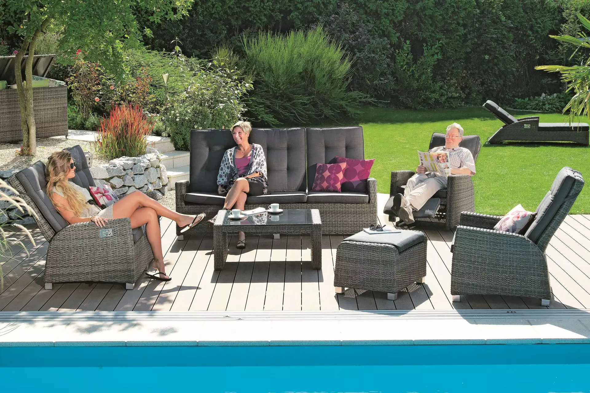 Loungehocker Barcelona Outdoor Metall 55 x 48 x 73 cm