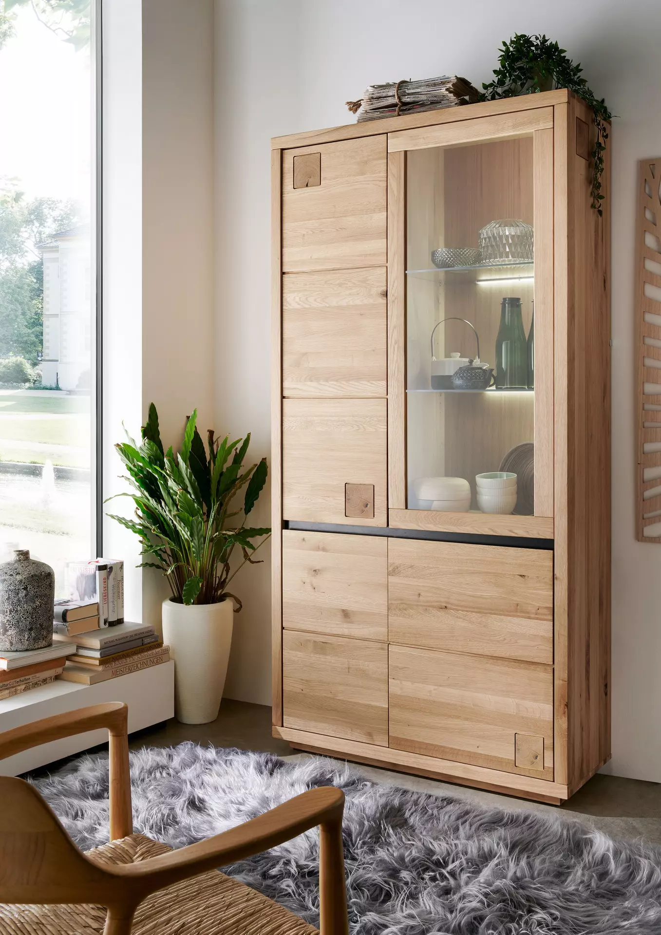 Vitrine WZ-0159 GK Möbel Holz 40 x 205 x 103 cm