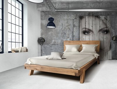 Bild von Bett ca. 216 x 92 x 156 cm MKS braun