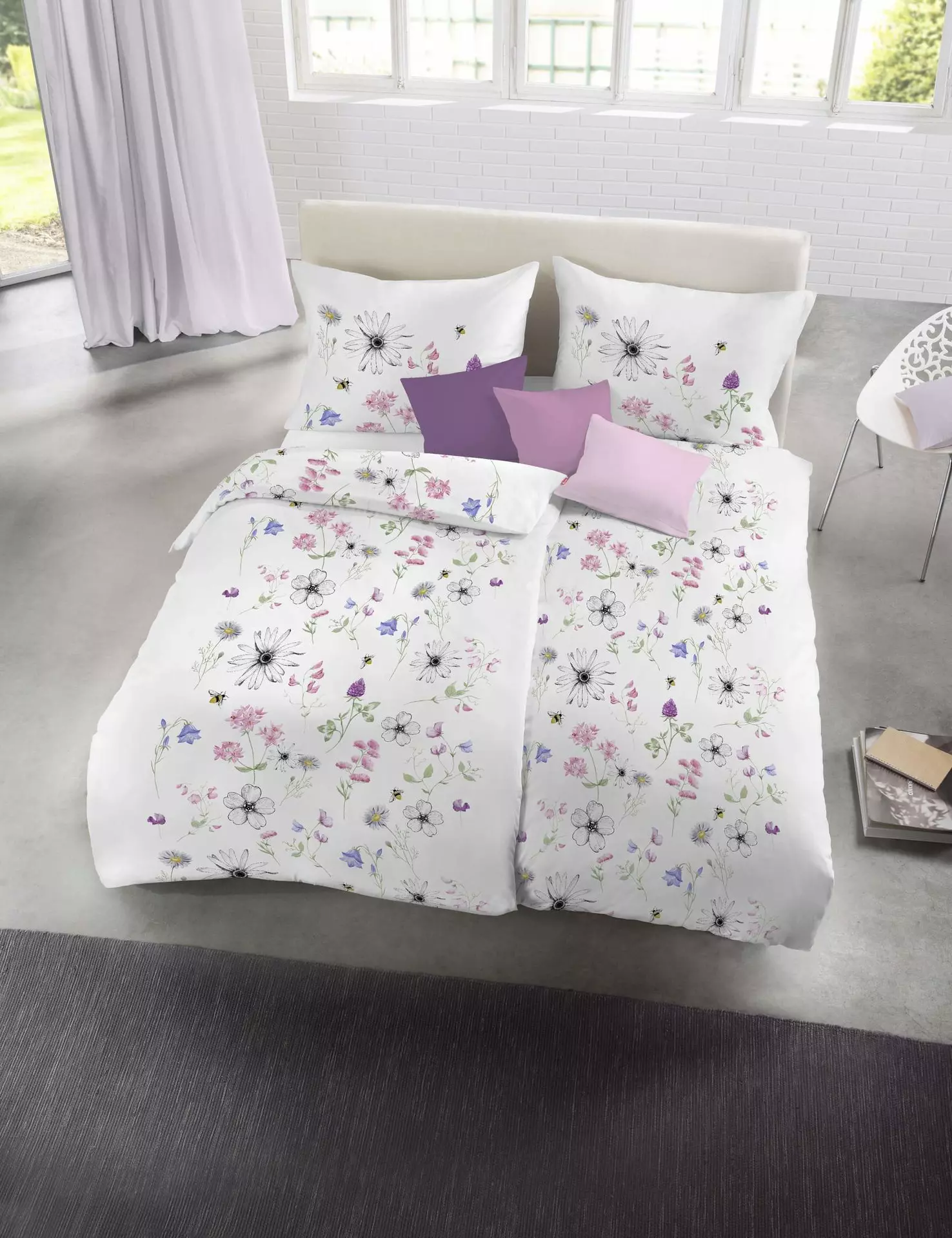 Satin-Bettwäsche Milano Fleuresse GmbH Textil 155 x 220 cm